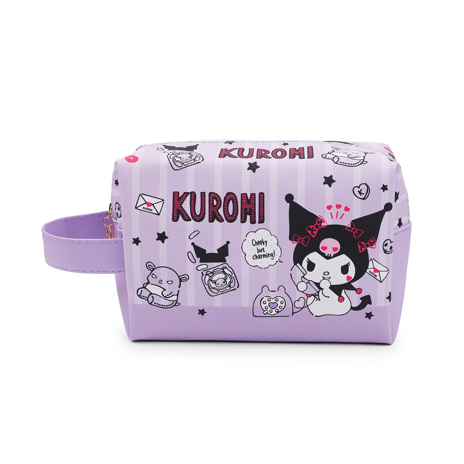 Cute Cartoon Kitty Makeup Pouch - Kawaii Cosmetics Bag for Travel & School