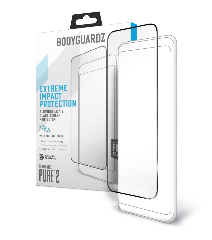 BodyGuardz Samsung Galaxy S10e Pure 2 Screen Protector - Tempered Glass Shield with HD Clarity & Anti-Scratch Protection - Perfect for Everyday Use, Gaming & Outdoor Activities