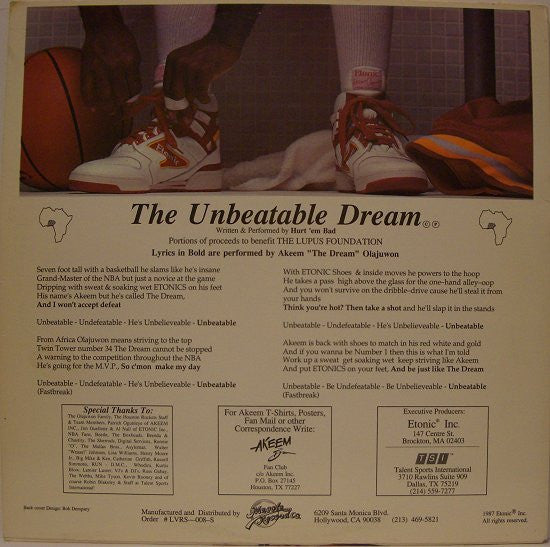 Akeem The Dream & Hurt 'Em Bad - The Unbeatable Dream (12 Inch Promo Vinyl, NM or M Condition) - Perfect for DJs, Collectors & 80s Hip-Hop Fans