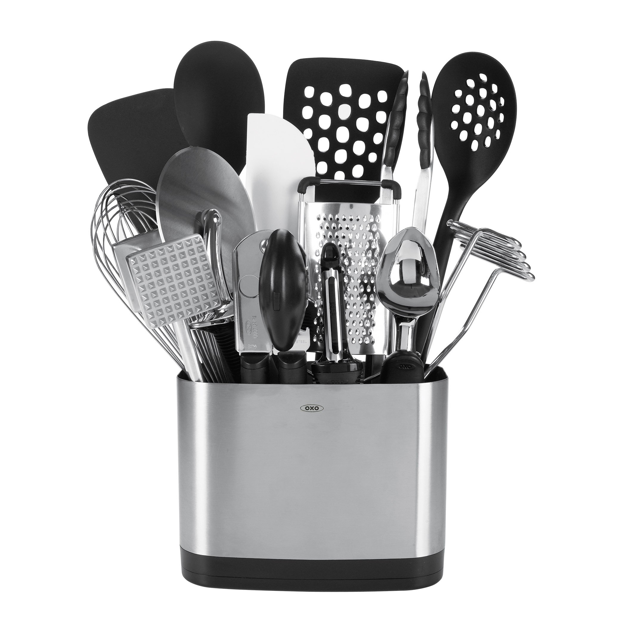 OXO Good Grips 15-Piece Everyday Kitchen Utensil Set, Stainless Steel - Essential Cooking Tools for Baking, Grilling & Meal Prep