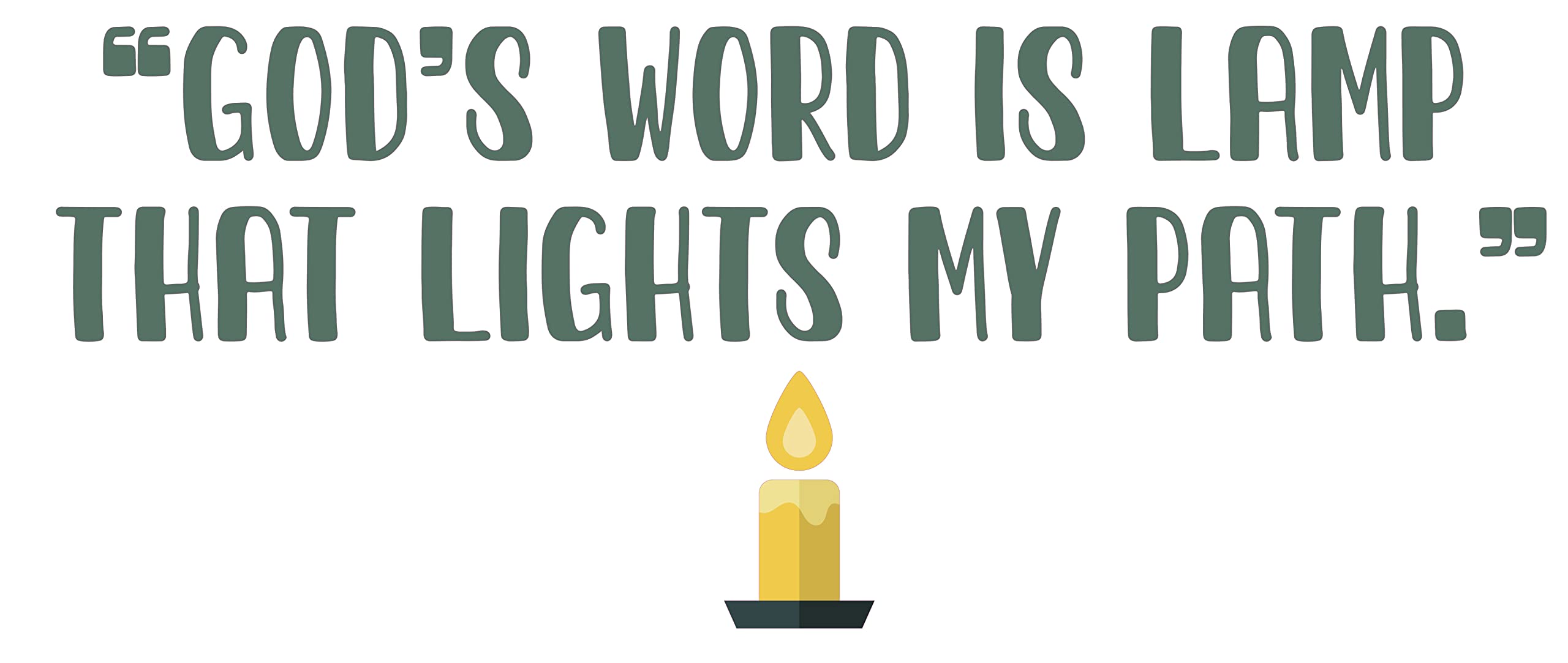 God's Words is Lamp That Lights My Path - 11x25 Inch Religious Vinyl Wall Decal with Psalm 119:105 Bible Verse, Inspirational Home Decor for Living Room, Bedroom & Office