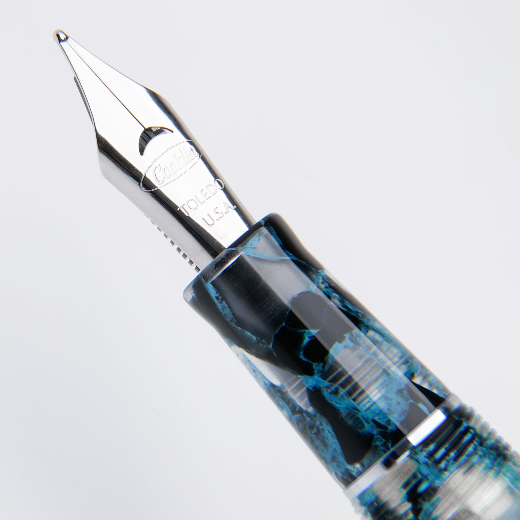 Conklin Mark Twain Crescent Filler Fountain Pen - Blue Array - Premium Writing Instrument for Calligraphy, Journaling & Gift Giving