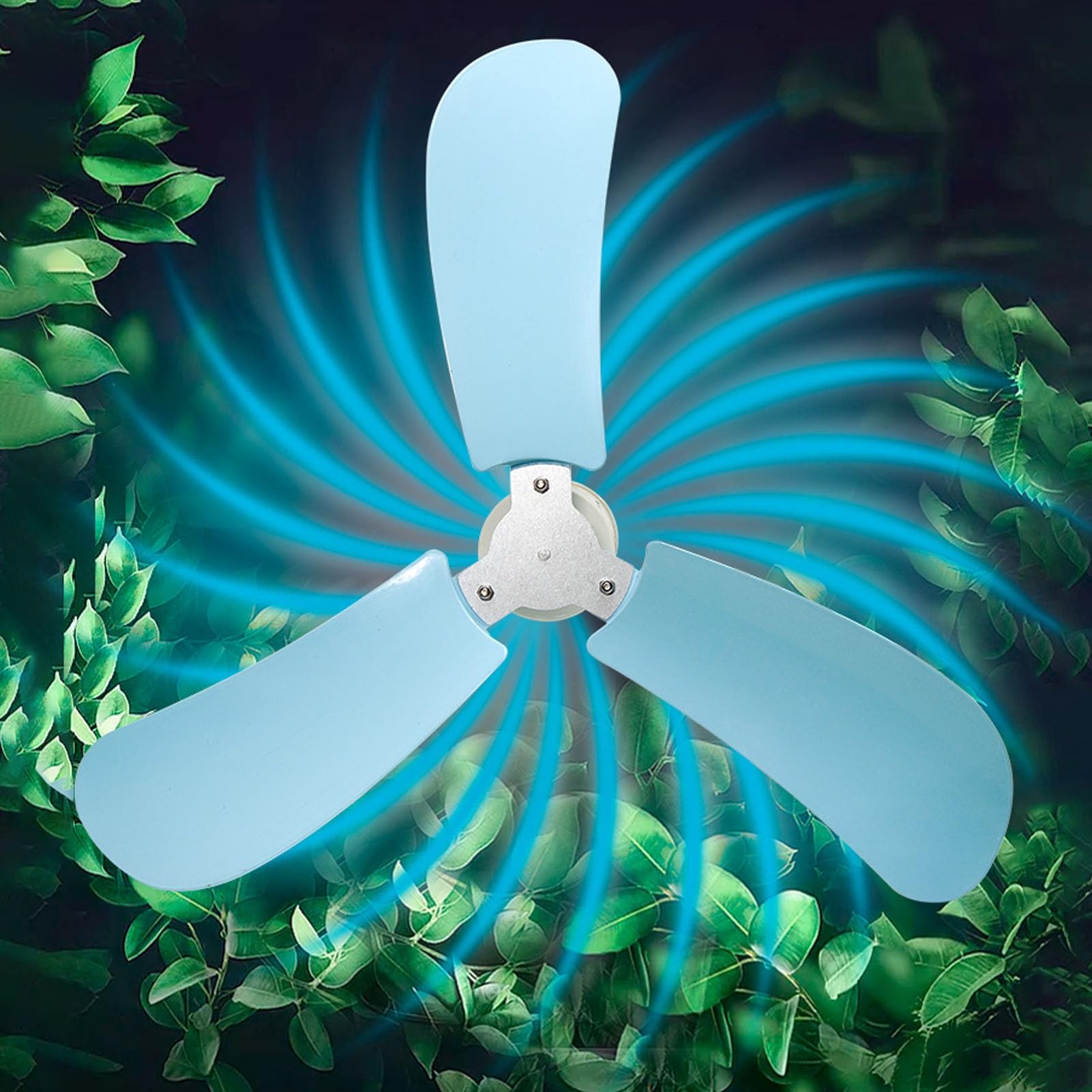 Snaweo Solar Powered Ceiling Fan for Outdoor - 20cm/7.9in Hanging Fan Kit with 3 Blades & Hook - Perfect for Chicken Coop, Greenhouse, Shed, Gazebo - 5V 10W Solar Panel - Ideal for Patio, Barn, RV & Off-Grid Living