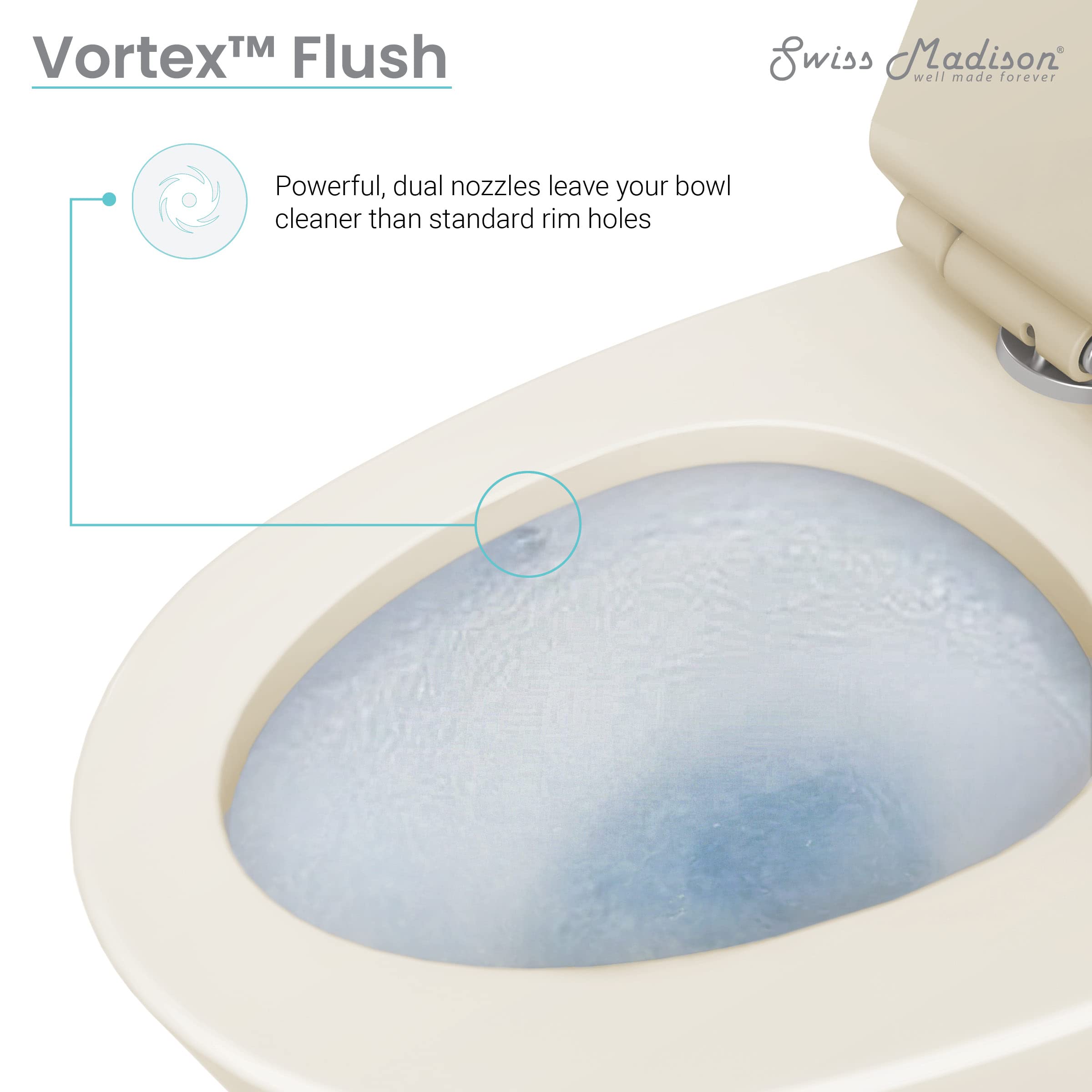 Sublime III One-Piece Round Toilet with Vortex™ Dual-Flush Technology (0.95/1.26 GPF) in Bisque - Water-Efficient Bathroom Solution for Modern Homes
