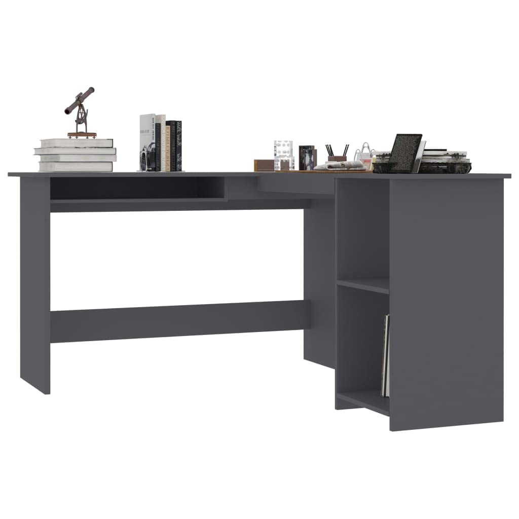 L-Shaped Corner Desk with 2 Open Shelves - 47.2