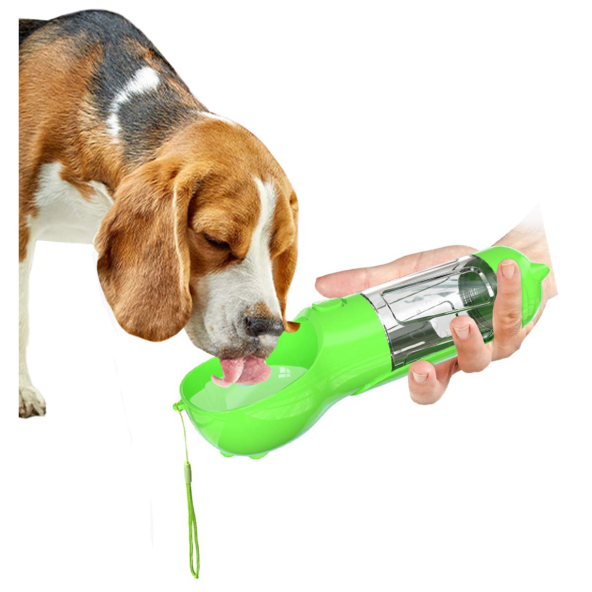 **Aswinfon Portable Dog Water Bottle with Collapsible Bowl - Lightweight Travel Water Bottle for Dogs, Includes Eco-Friendly Bag & Shovel - Perfect for Hiking, Walking & Outdoor Adventures**