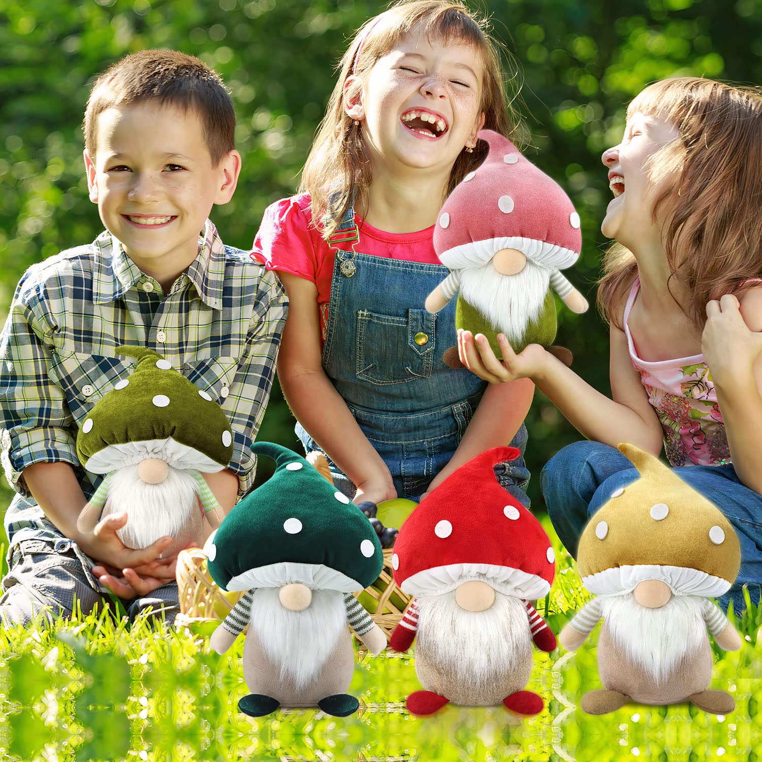 Handmade Scandinavian Mushroom Gnome Stuffed Animal - 13 Inch Brown Farmhouse Decor for Easter, Spring, and Christmas | Perfect for Home, Kitchen, Tiered Tray, and Gift Giving