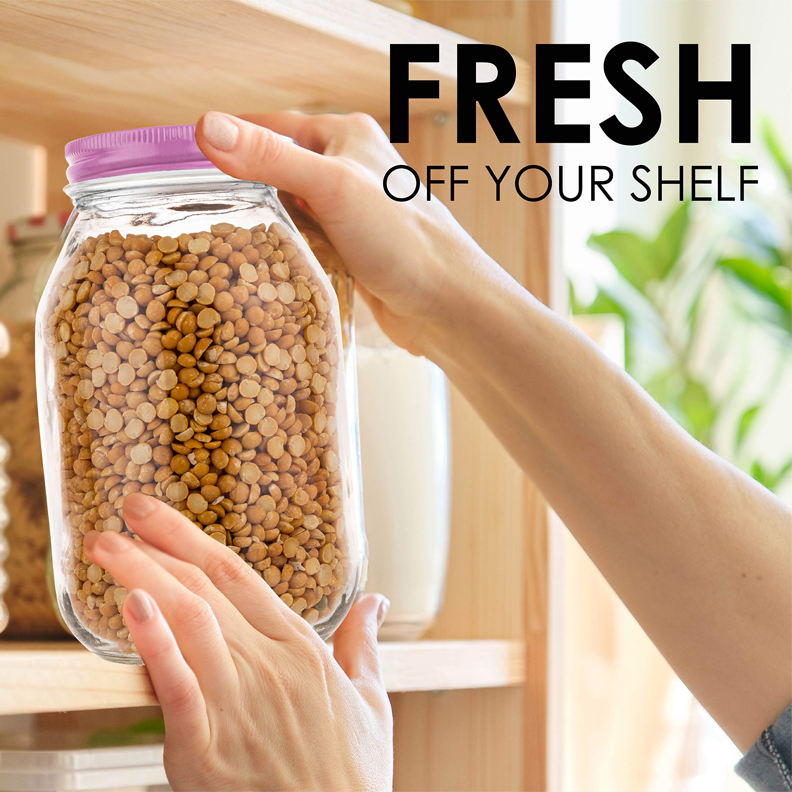 12 Pack 32oz Regular Mouth Glass Mason Jars with Airtight Lids - Perfect for Pickling, Canning, Fermenting, Food Storage | Ideal for Jams, Sauces, Kombucha, Kefir, Fruits & Preserves | Great for Home Kitchen, DIY Projects & Pantry Organization