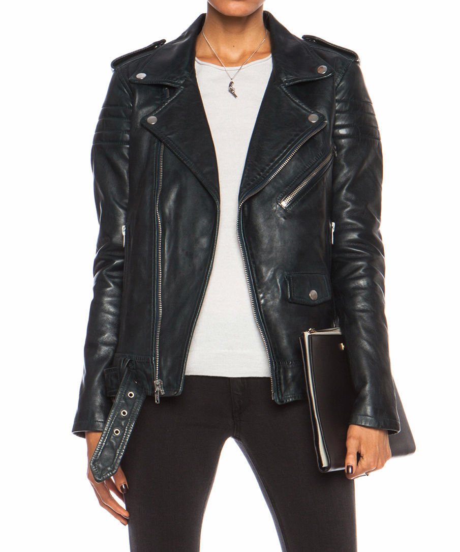 Women's Genuine Leather Motorcycle Jacket - Black Biker Bomber Jacket for Women (XS Black) - Perfect for Riding, Casual Wear & Outdoor Adventures