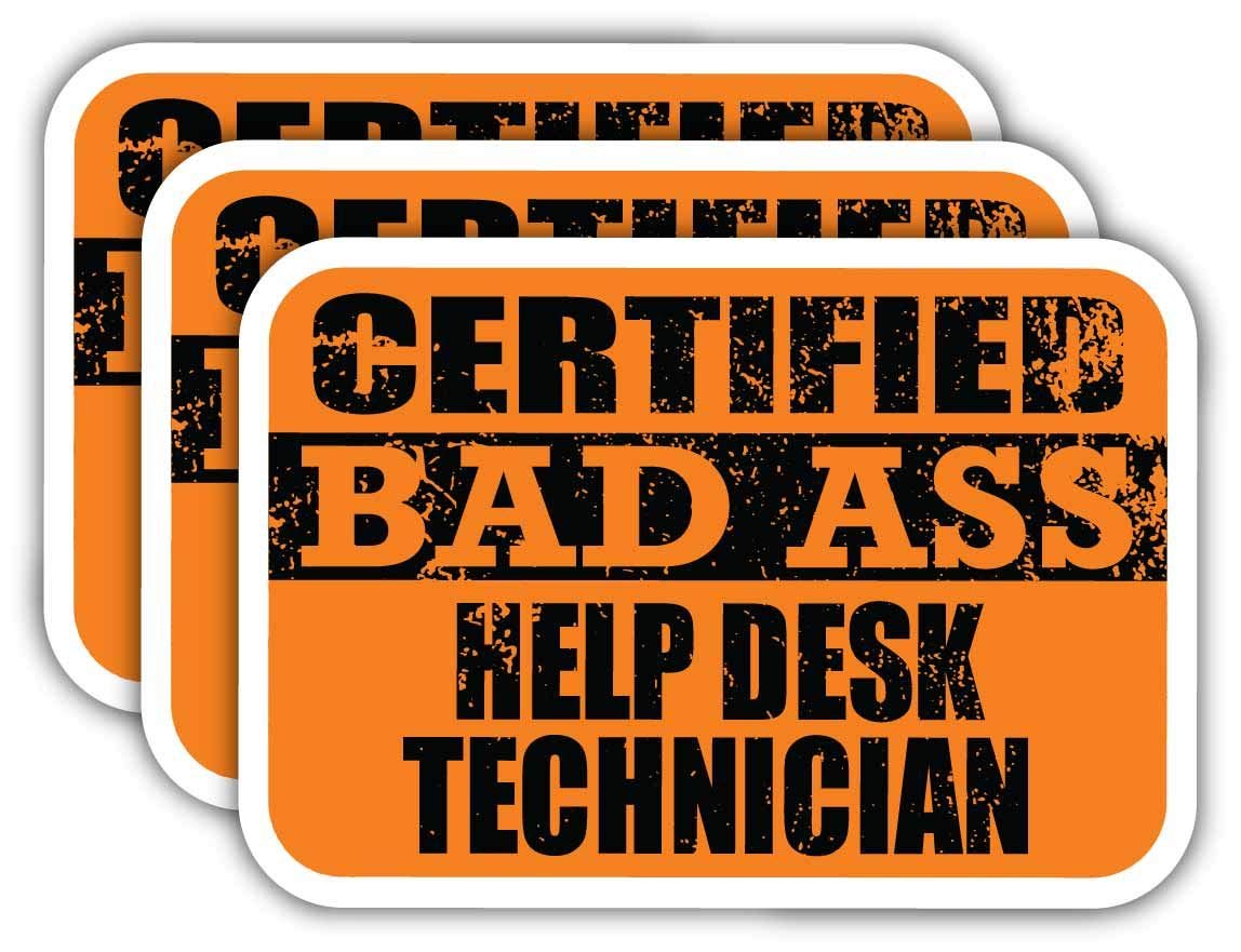 Certified IT Technician Stickers - Funny Job Gift for Techs - 3M Vinyl Decal for Laptops & Hard Hats