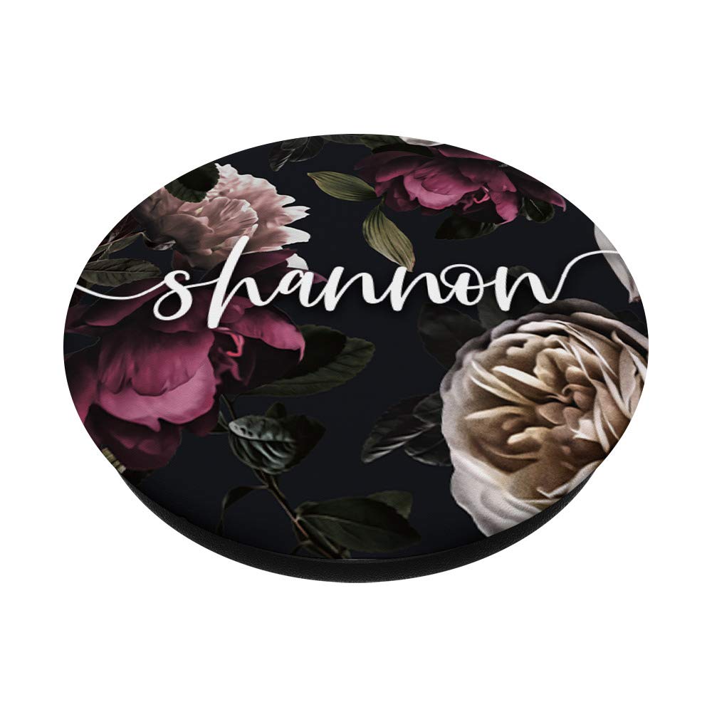 Shannon - Elegant Floral Rose & Peony Personalized Name PopSockets PopGrip | Swappable Phone & Tablet Grip with Custom Design | Perfect Gift for Birthdays, Mother's Day & Everyday Use