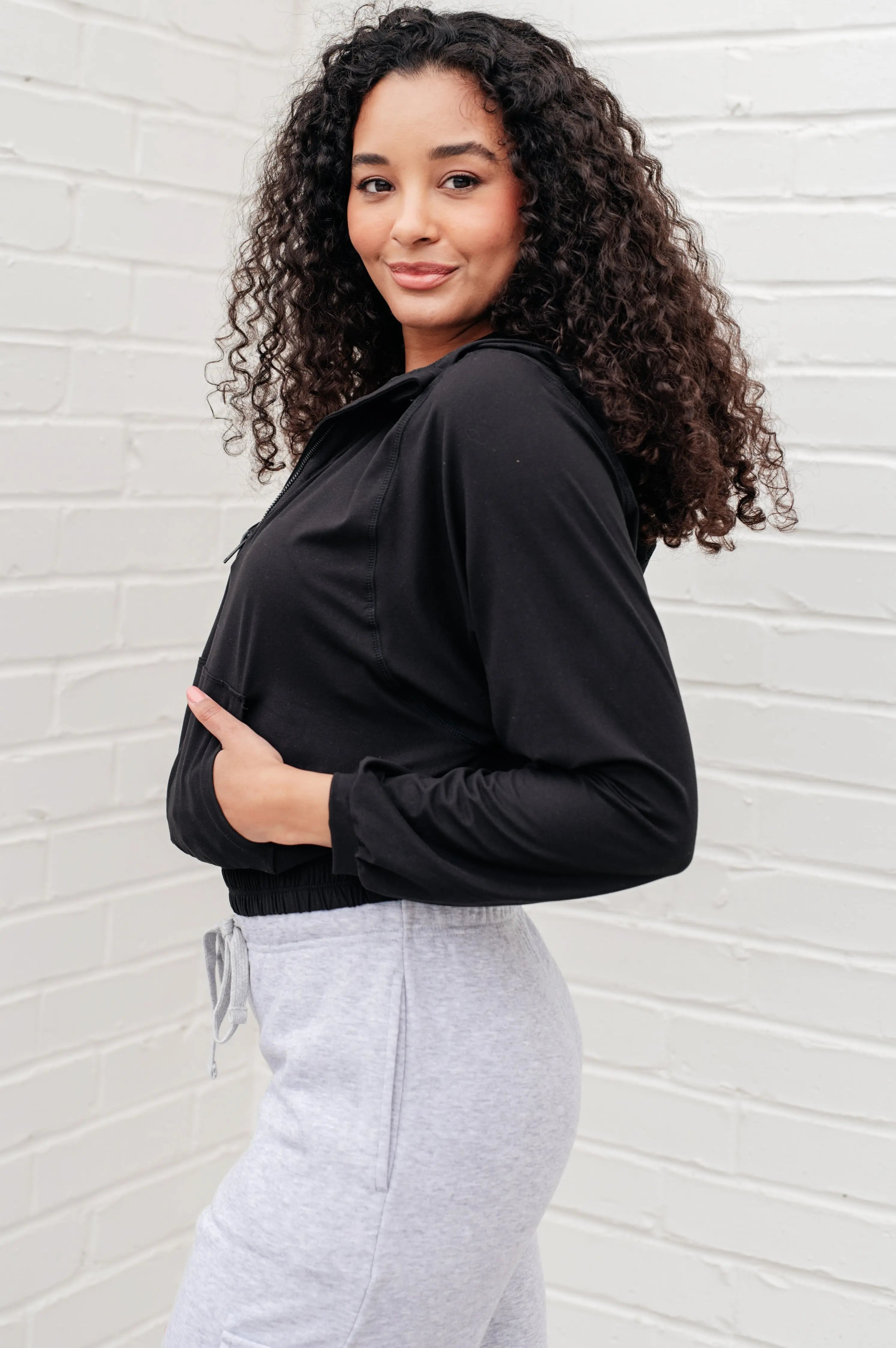 Black Morning Run Half Zip Hoodie - Lightweight & Breathable for Jogging, Gym & Outdoor Activities