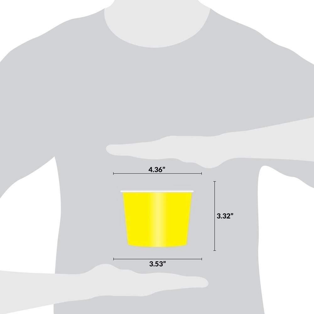 UNIQ 1000-Count 16 oz Disposable Paper Ice Cream Bowls - Yellow Dessert Bowls for Hot & Cold Foods | Bulk Ice Cream Bar & Frozen Dessert Supplies | Perfect for Parties, Catering & Ice Cream Shops
