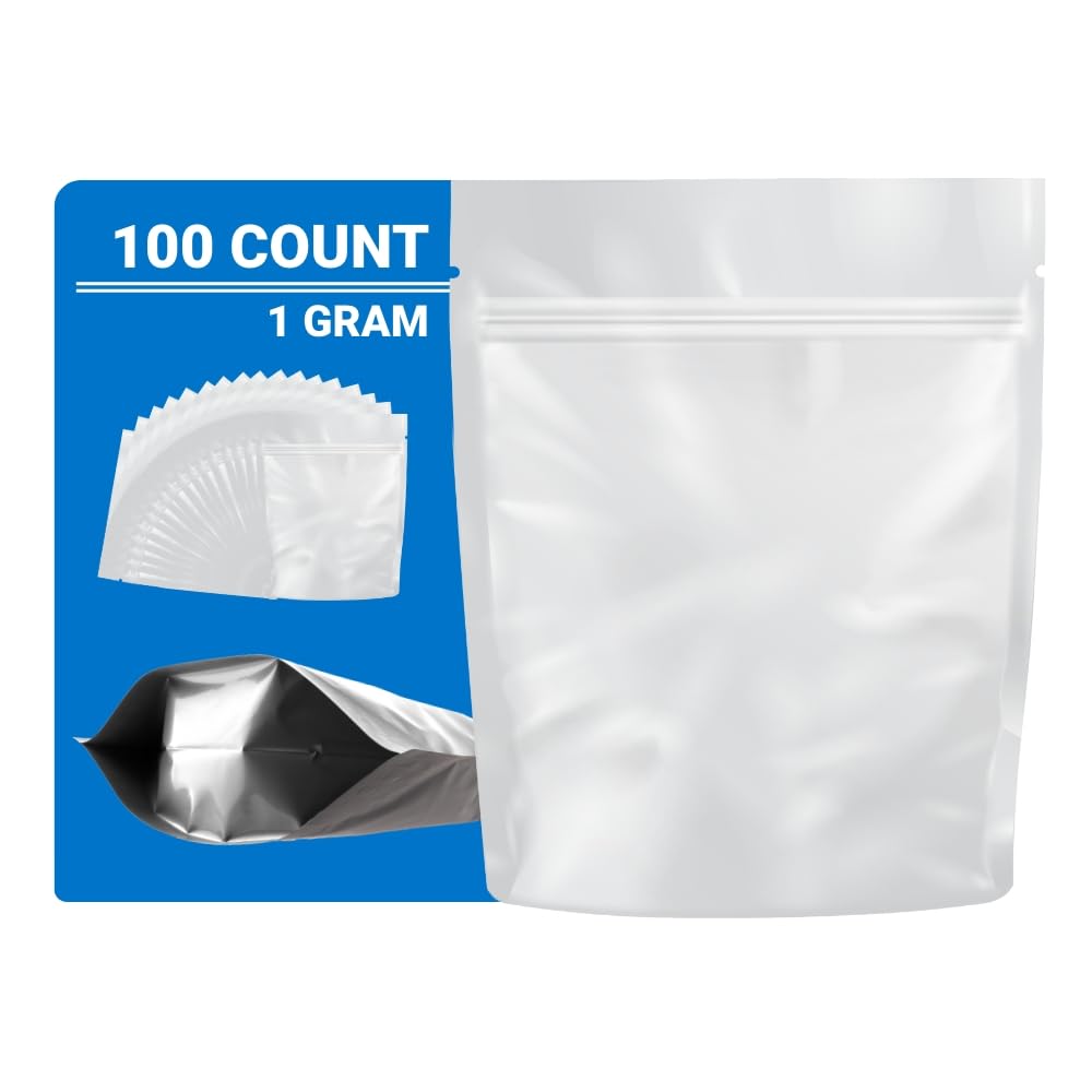 Premium Smell Proof Mylar Bags - 100 Count (4.125