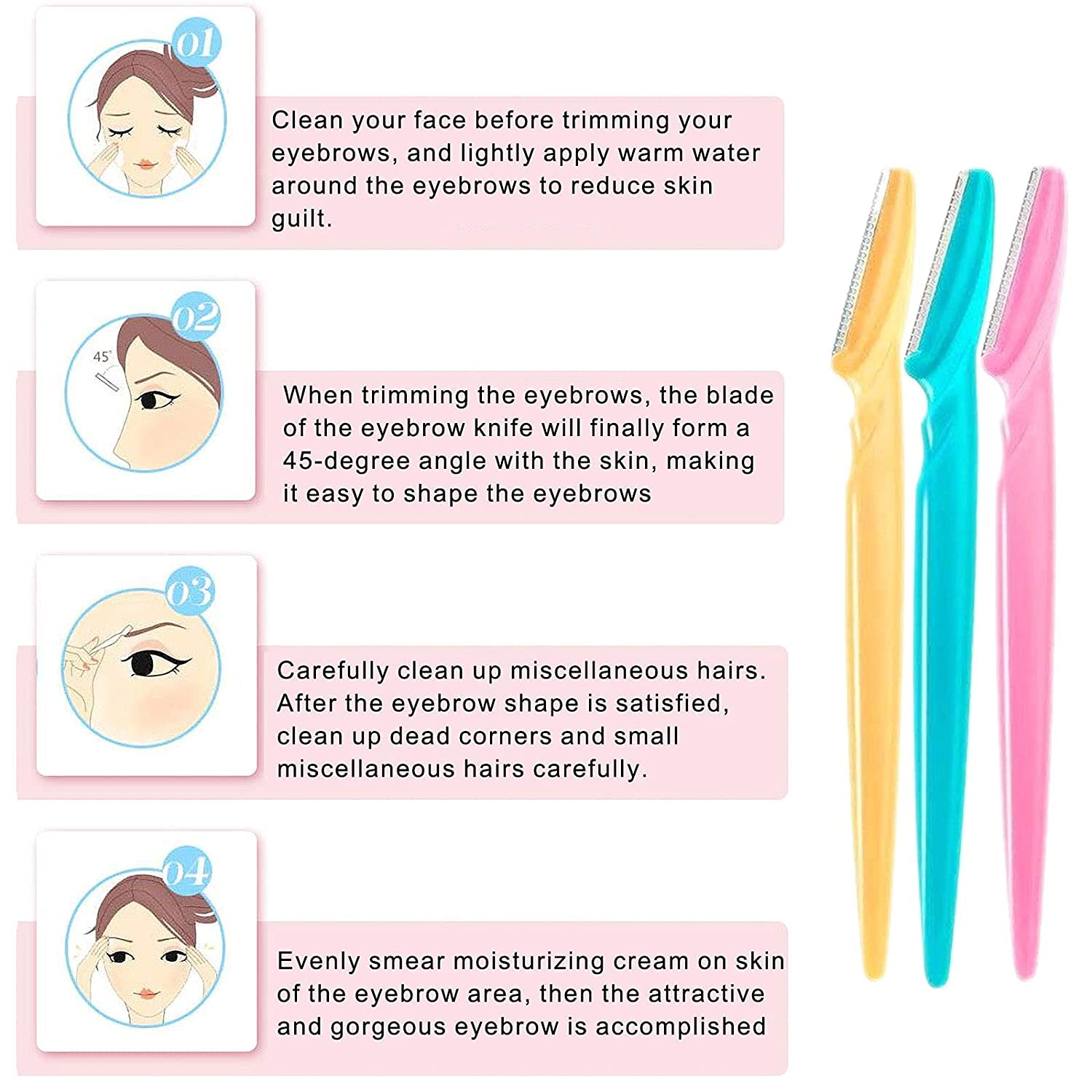 15pcs Eyebrow Razors for Women & Men - Multipurpose Facial Hair Remover, Eyebrow Shaper & Exfoliating Tool - Dermaplaning Razor for Smooth Skin Care at Home or Salon (15 Blades) - Perfect for Eyebrow Grooming, Peach Fuzz Removal & Dead Skin Exfoliation