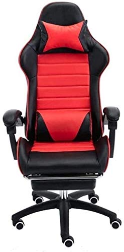 LQ Executive Reclining Swivel Chair - Ergonomic Home Office Chair for Students, Staff & Elderly - Red & Black - Perfect for Dormitory, Study, Computer Work & Bedroom Relaxation