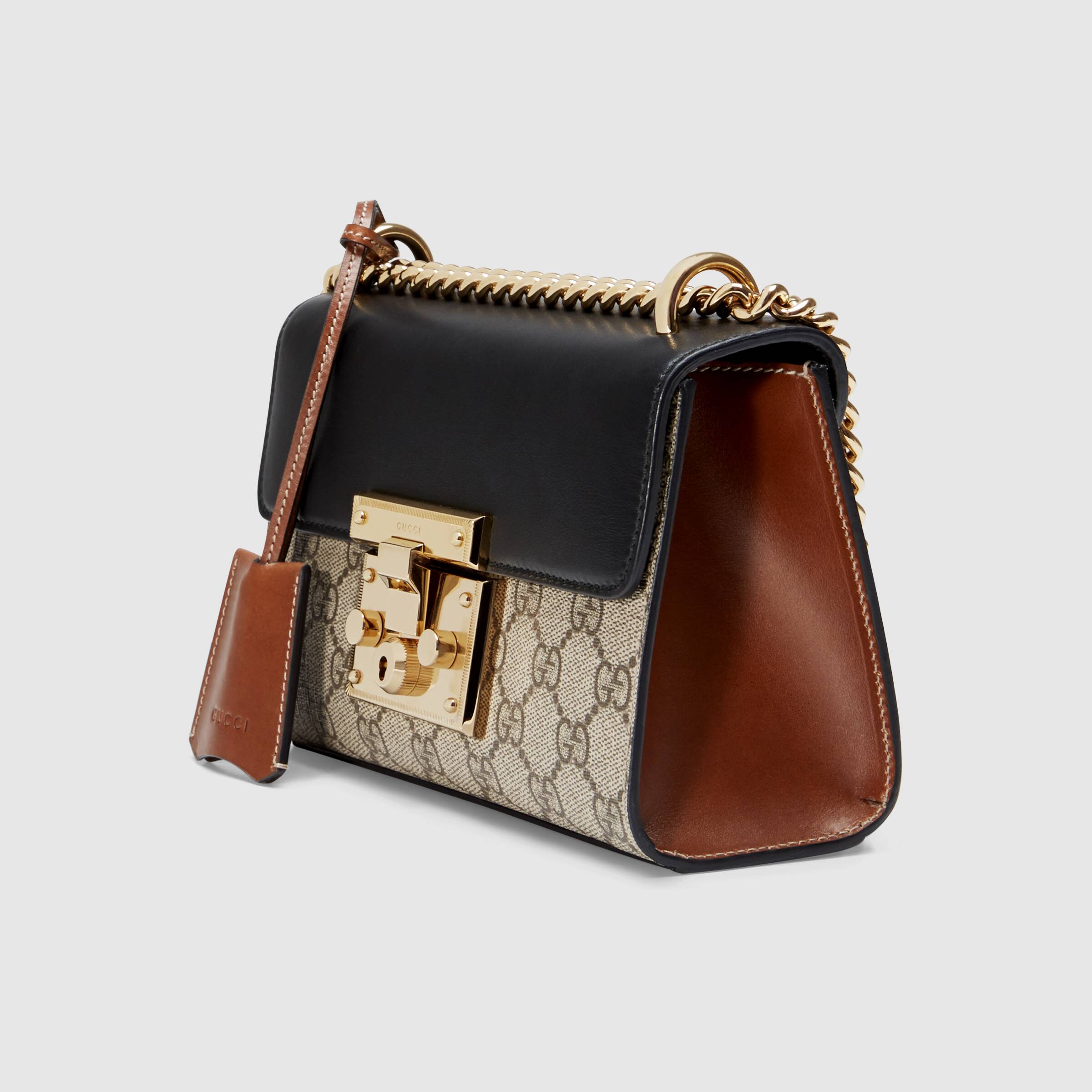 Gucci Padlock Small GG Supreme Canvas Shoulder Bag Black/Brown - Luxury Crossbody Purse for Women, Fashion Designer Handbag for Daily Use, Work, Travel & Special Occasions