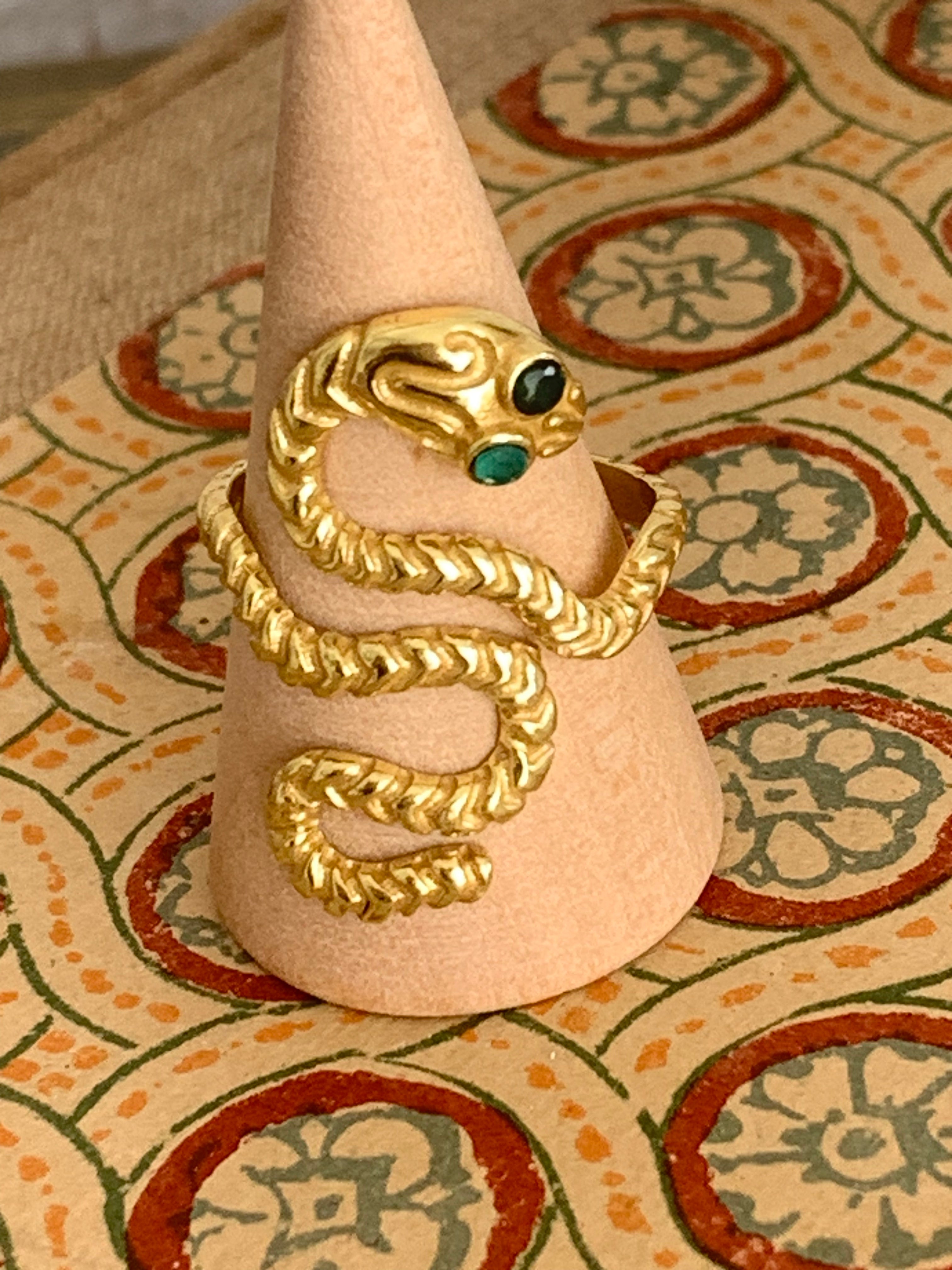 Ananda Ibiza Boho Snake Ring - Handmade Designer Jewelry for Women, Trendy Statement Ring for Festivals, Parties & Everyday Wear