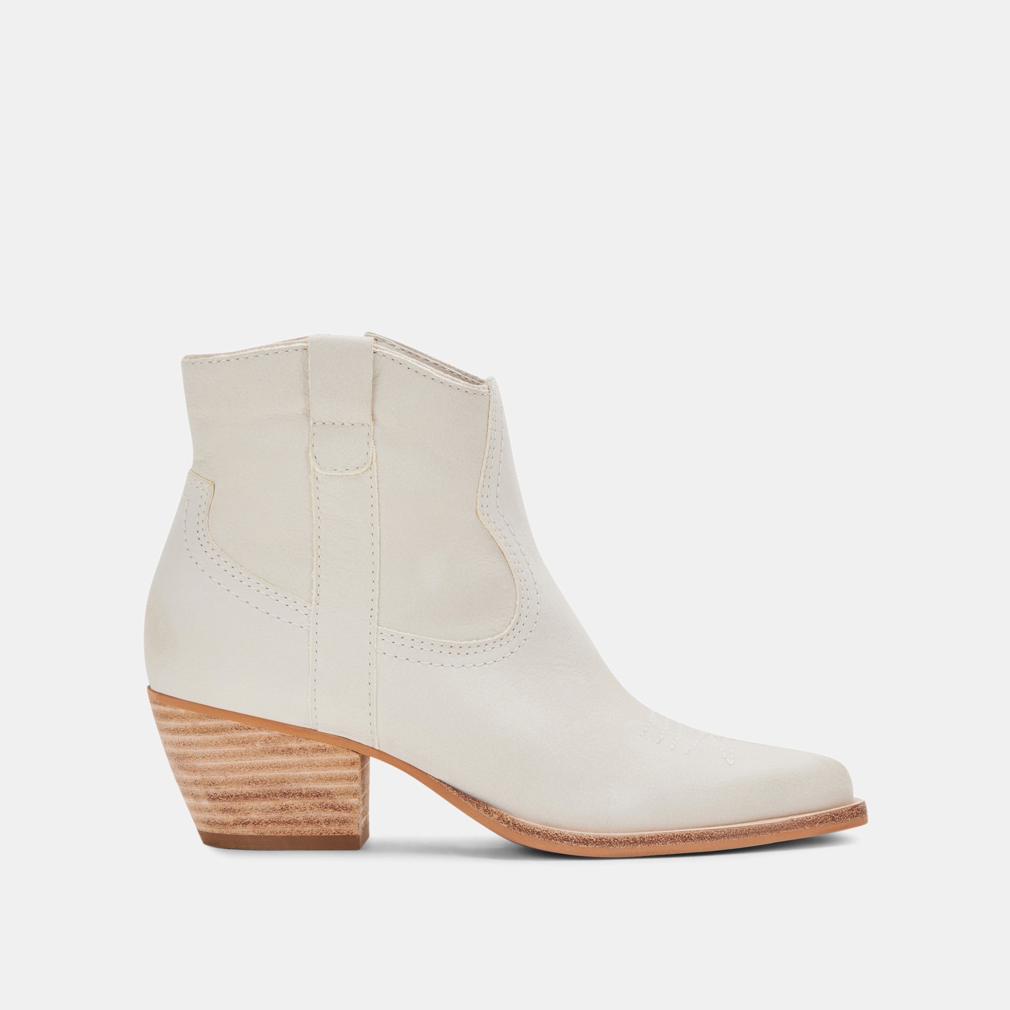 SILMA Women's Booties in Ivory Nubuck Leather - Comfortable Ankle Boots for Fall & Winter | Casual & Dressy Footwear for Work, Date Night & Everyday Wear