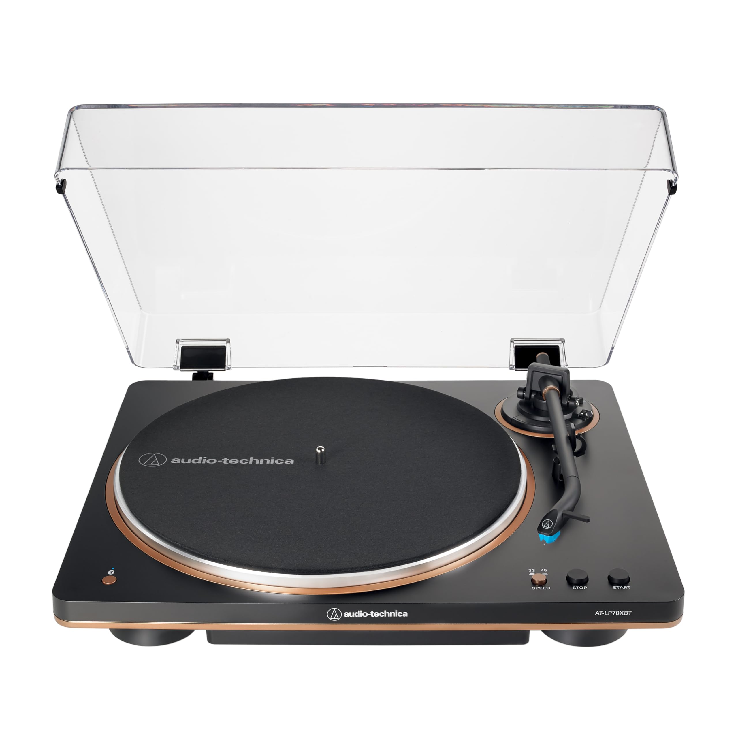 Audio-Technica AT-LP70XBT Fully Automatic Wireless Belt-Drive Turntable with Bluetooth - Black/Bronze Vinyl Record Player for Home & Studio Use | Perfect for Music Lovers & DJs