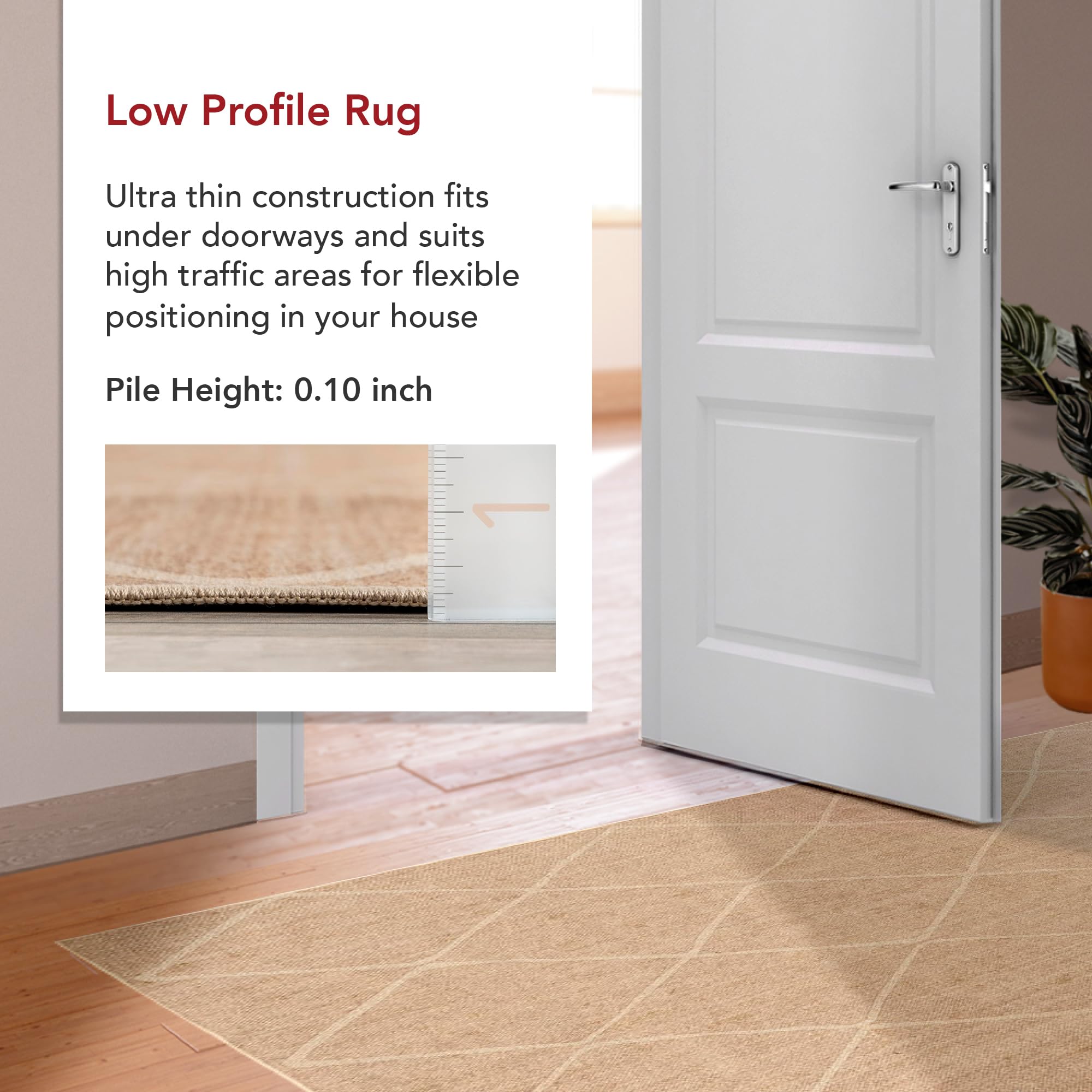 nuLOOM 8' x 10' Easy-Jute SuperiorWash Machine Washable Non-Slip Area Rug - Billy Ivory - Perfect for Living Room, Bedroom, Kids Room & Nursery Decor | Durable & Stylish Home Accent