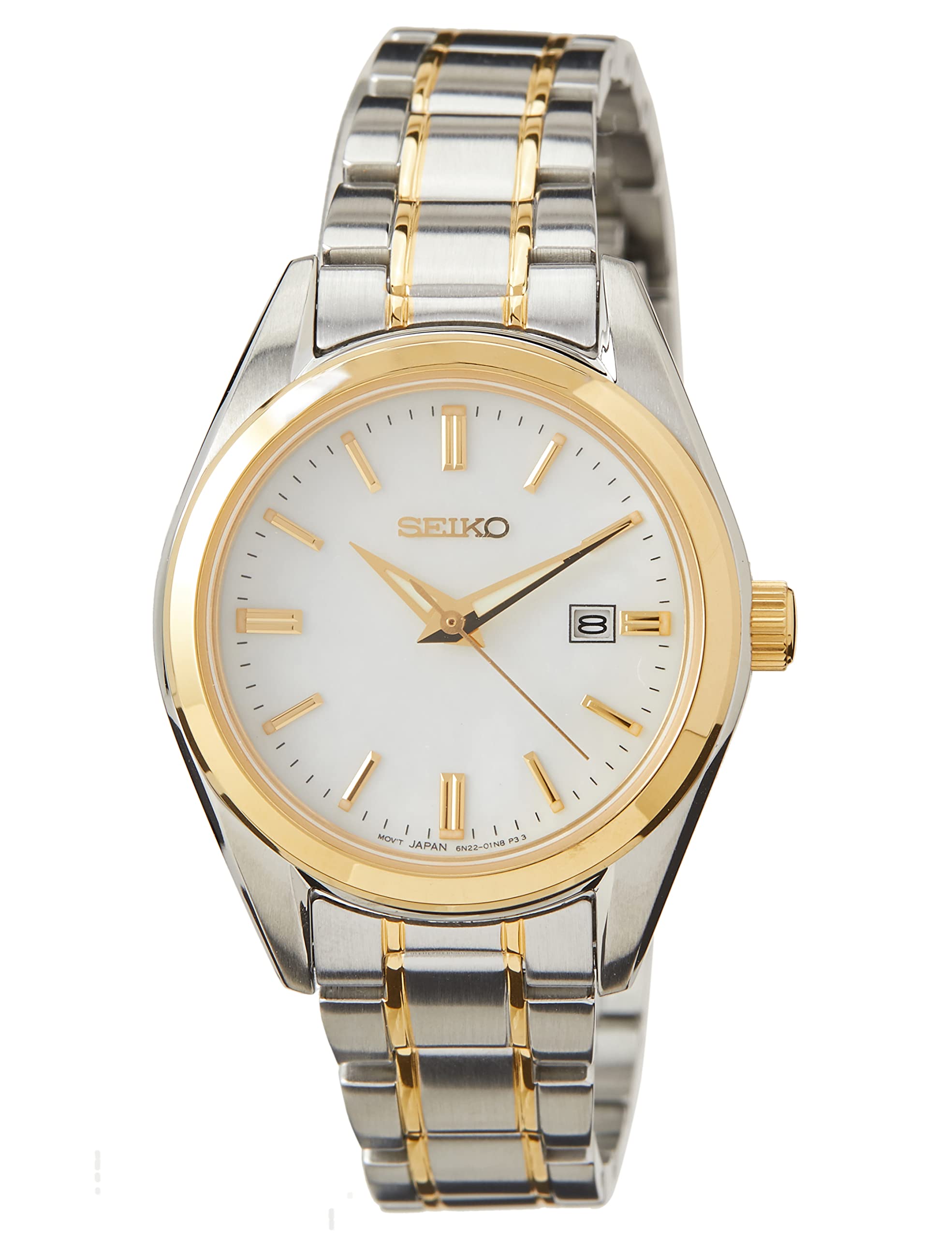 Seiko Women's Gold-Tone Stainless Steel Analog Quartz Watch SUR636P1 - Elegant Dress Watch for Business, Office & Formal Occasions