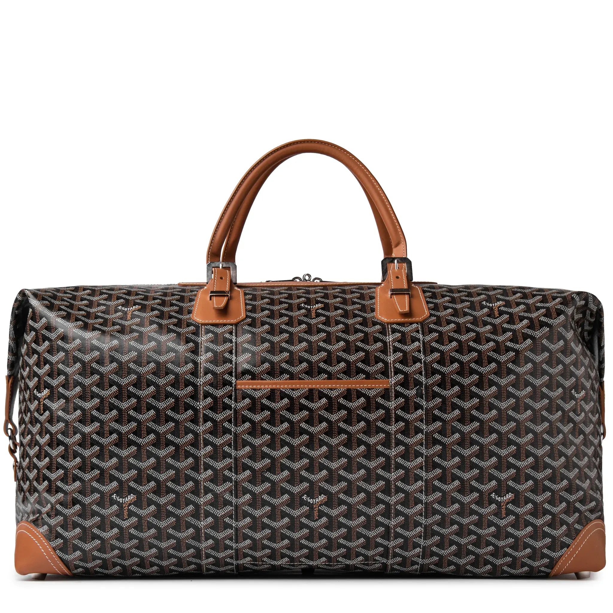 Goyard Bowling 55 Black Tan Leather Tote Bag for Women | Luxury Designer Handbag for Travel, Work & Everyday Use