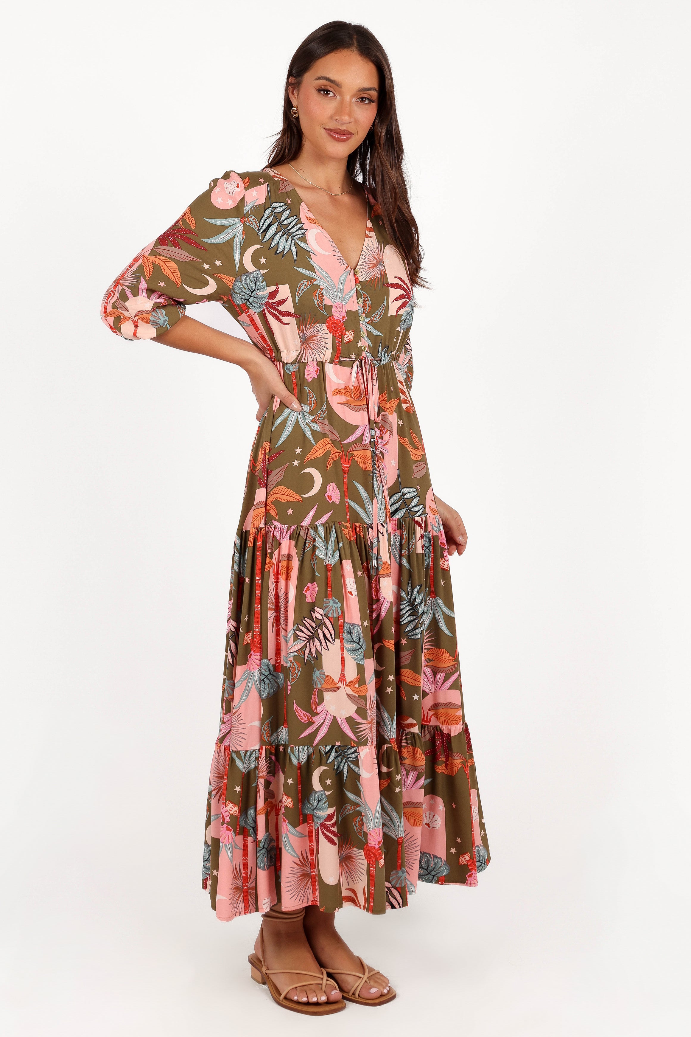 Kelda Women's Green Multi Floral Print Dress - Perfect for Summer Outings, Beach Vacations & Casual Wear