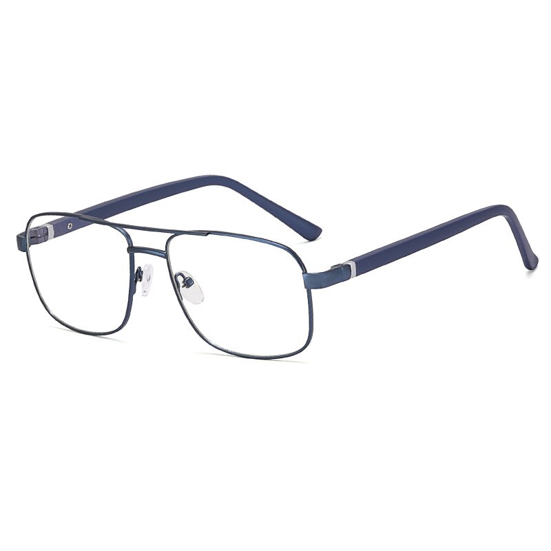 CCspace Men's Full Rim Square Double Bridge Alloy Eyeglasses 56626 - Stylish & Durable Metal Frame Glasses for Work, Reading & Everyday Wear