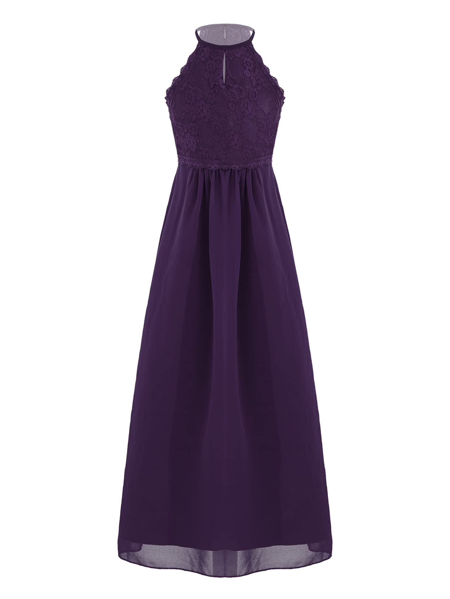YiZYiF Girls' Sleeveless Chiffon Princess Pageant Dress with Caged Back - Elegant Junior Bridesmaid Gown for Weddings, Parties & Special Occasions
