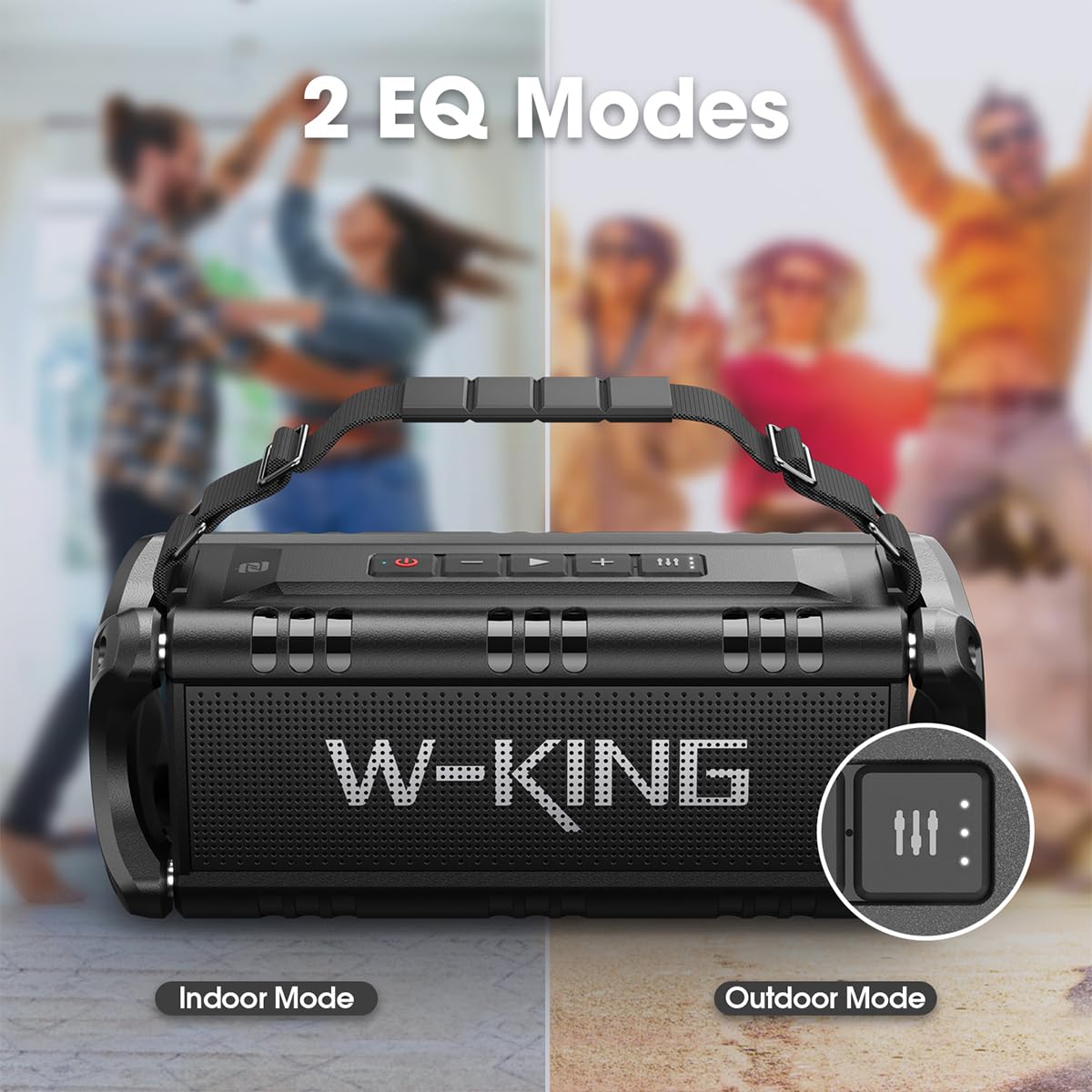 W-KING 90W Bluetooth Speaker with Deep Bass, IPX6 Waterproof, 40H Playtime - Wireless Portable Speaker for Home, Party, Camping, Beach & Outdoor Adventures | Bluetooth 5.0, Stereo Pairing, TF Card & NFC Support