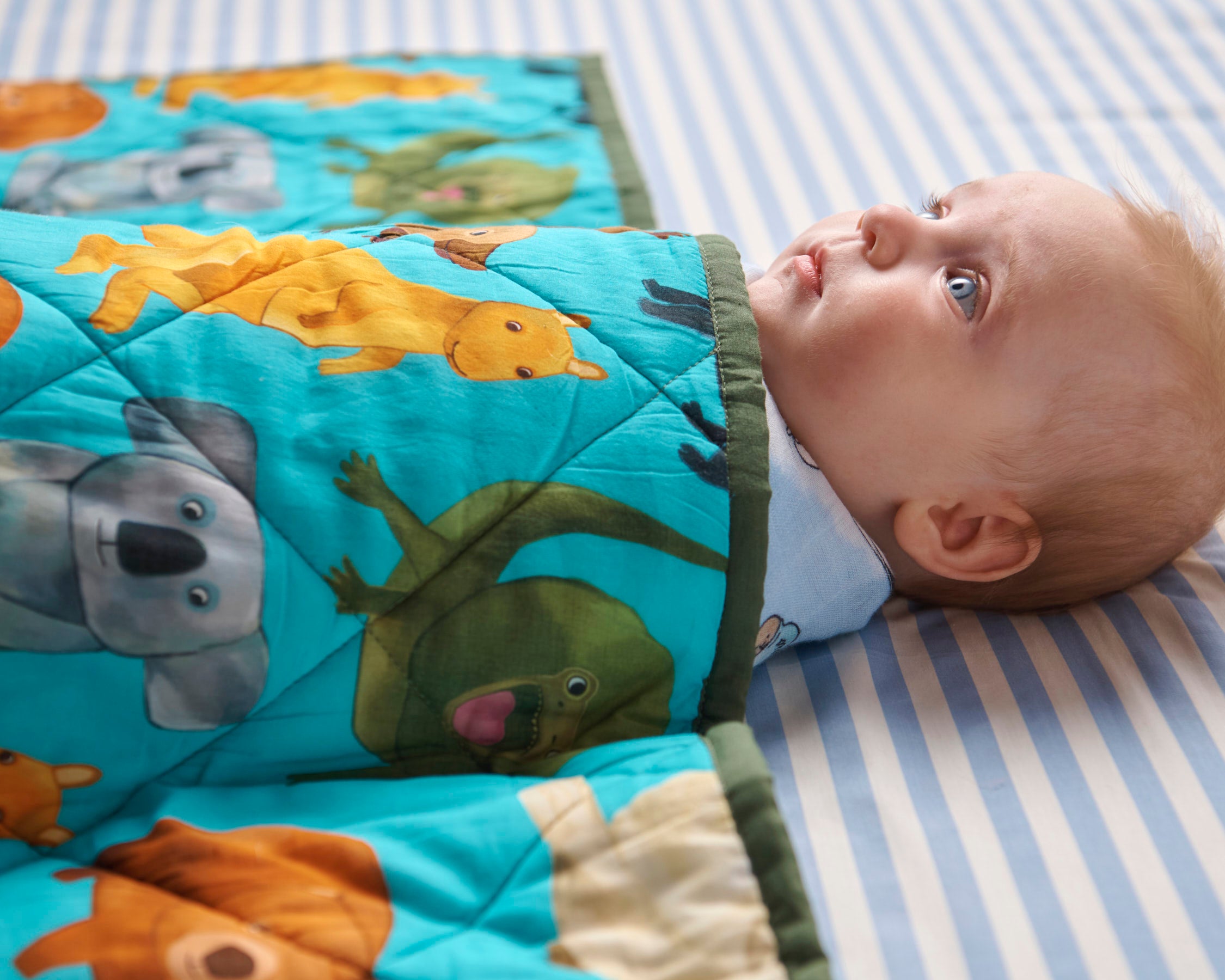 Cozy Home Among The Gum Trees Quilted Cot Bedspread - Soft Nursery Bedding for Baby Cribs & Toddler Beds, Perfect for Nursery Decor & Gift