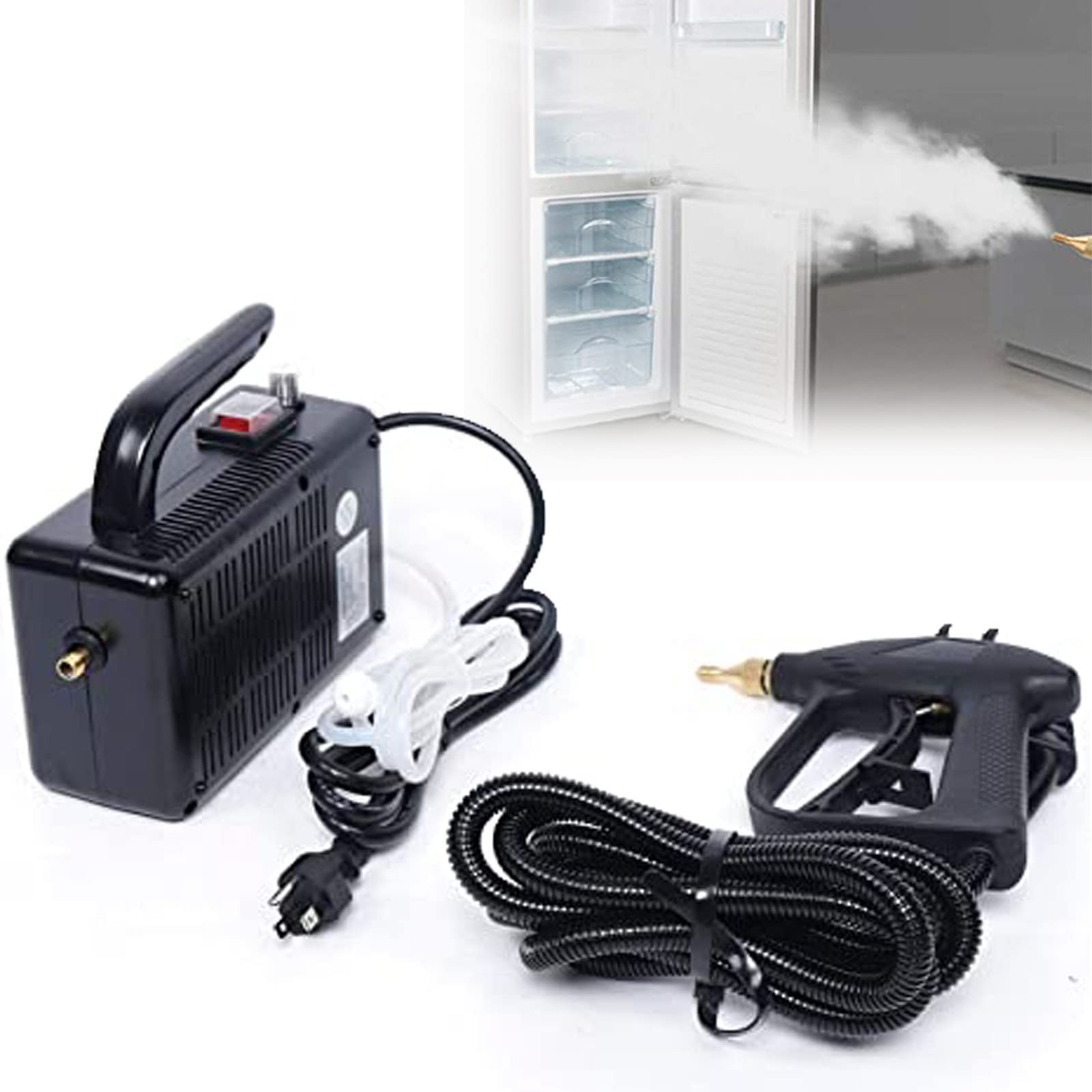 1700W 110V High Temperature Pressurized Steam Cleaner - Portable Multi-Purpose Steam Cleaning Machine for Furniture, Car, Home - Powerful Handheld Steamer with 15 Accessories - Ideal for Deep Cleaning Floors, Upholstery, Tiles & Grout (Black)
