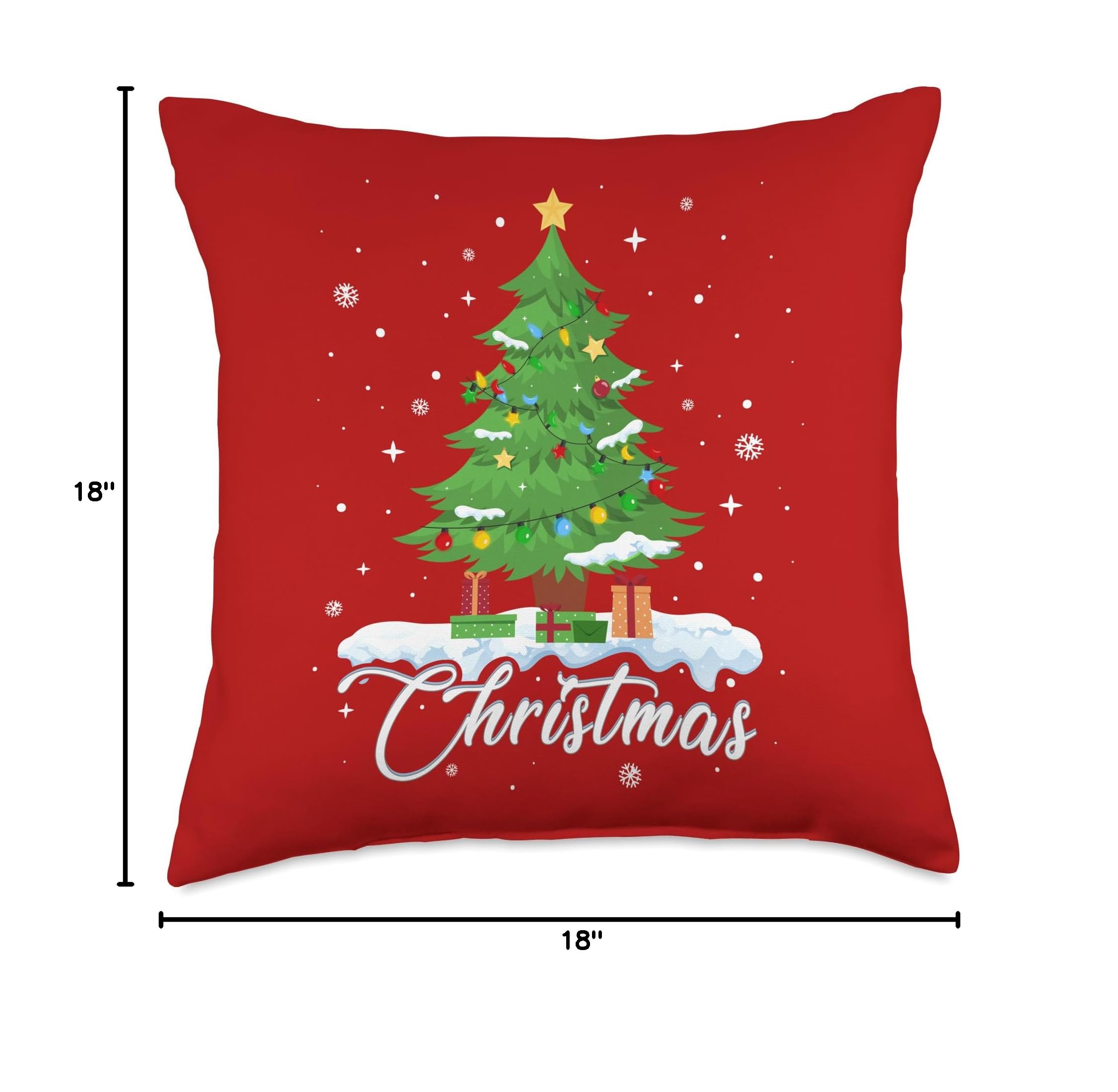 Festive Christmas Tree Winter Decorative Throw Pillow - Soft Holiday Couch Pillow for Sofa, Bed & Home Decor - Perfect for Xmas Living Room, Bedroom & Seasonal Decorations
