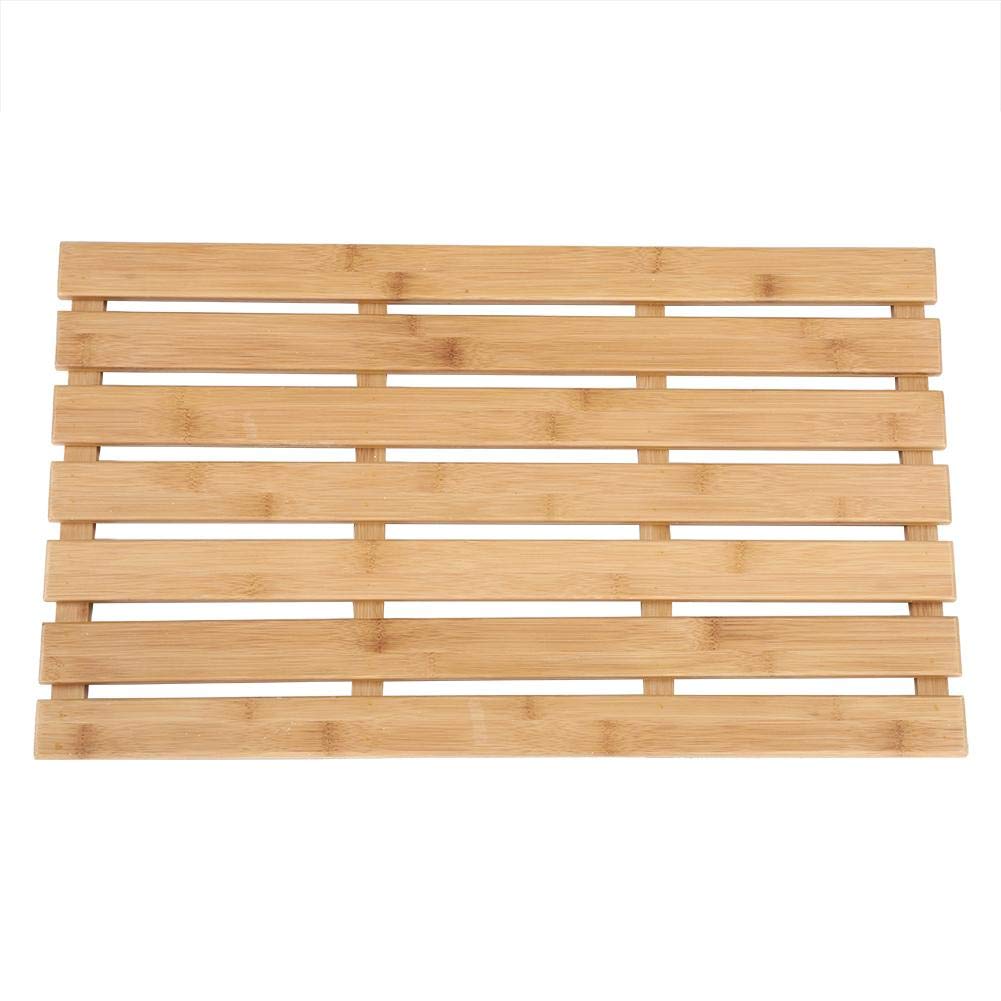 Non-Slip Bamboo Duckboard for Shower - Rectangular Bathroom Mat with Slatted Design | Perfect for Bath, Spa & Wet Room Floor Protection
