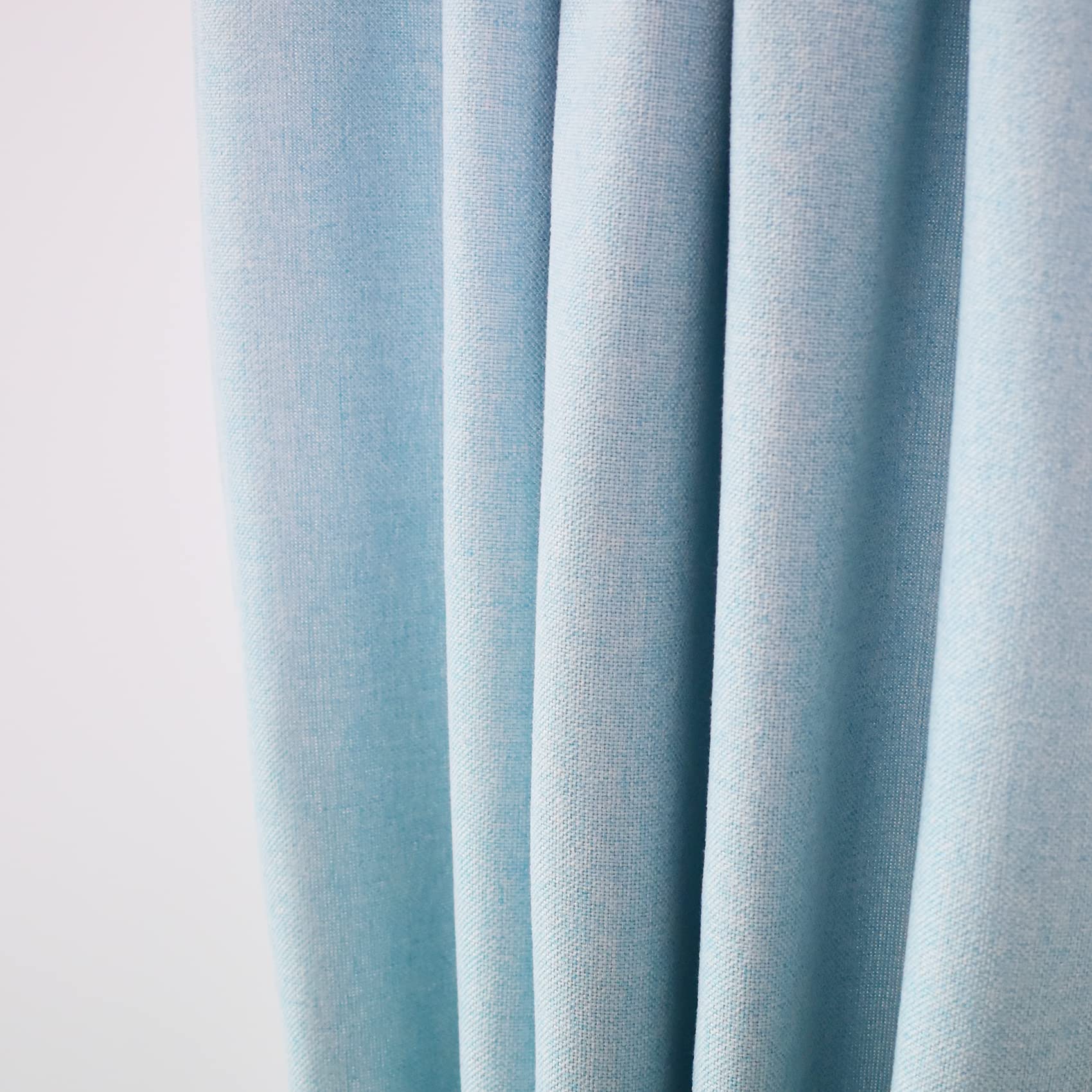 UPOPO 36 Inch Sky Blue Linen Textured Kitchen Curtains - Short Cafe Tier Curtains with Grommet Top for Sink, Cabinet, Bathroom, Basement & Half Windows - Set of 2 Panels for Privacy & Style (Perfect for Caravans, Small Windows & Cozy Spaces)