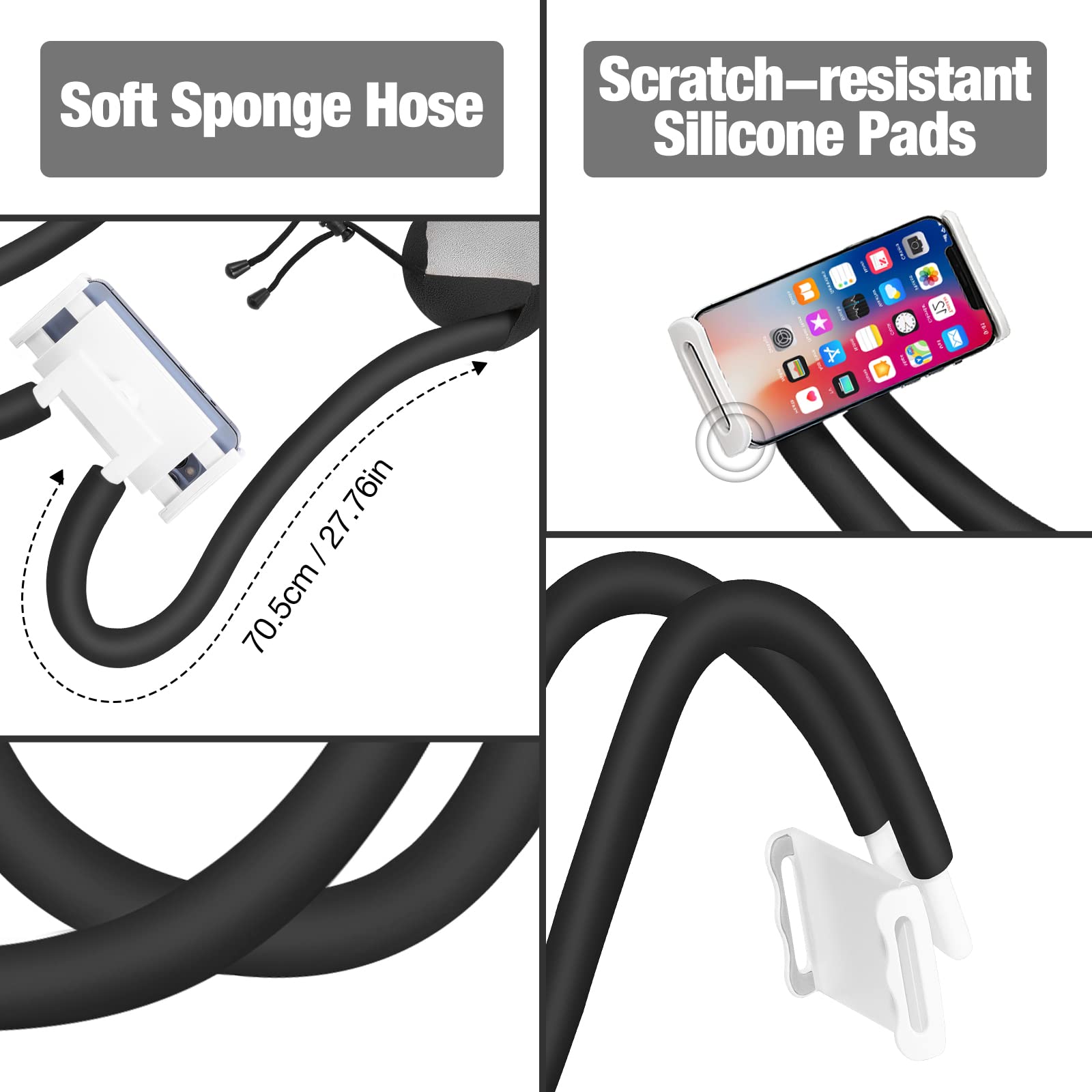 MoKo 360° Adjustable Gooseneck Phone Holder Stand for iPhone 16/15/14 Pro Max/Plus & Tablets 4