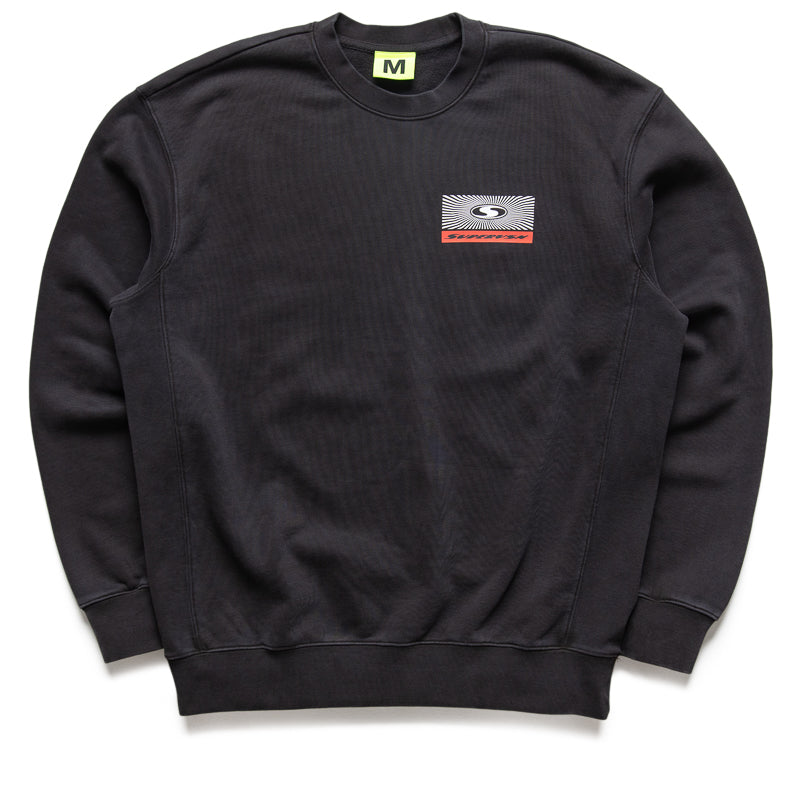 Supervsn Vibrate Higher Vintage Black Crewneck Sweatshirt - Stylish & Comfortable for Casual Wear, Street Fashion & Everyday Outfits