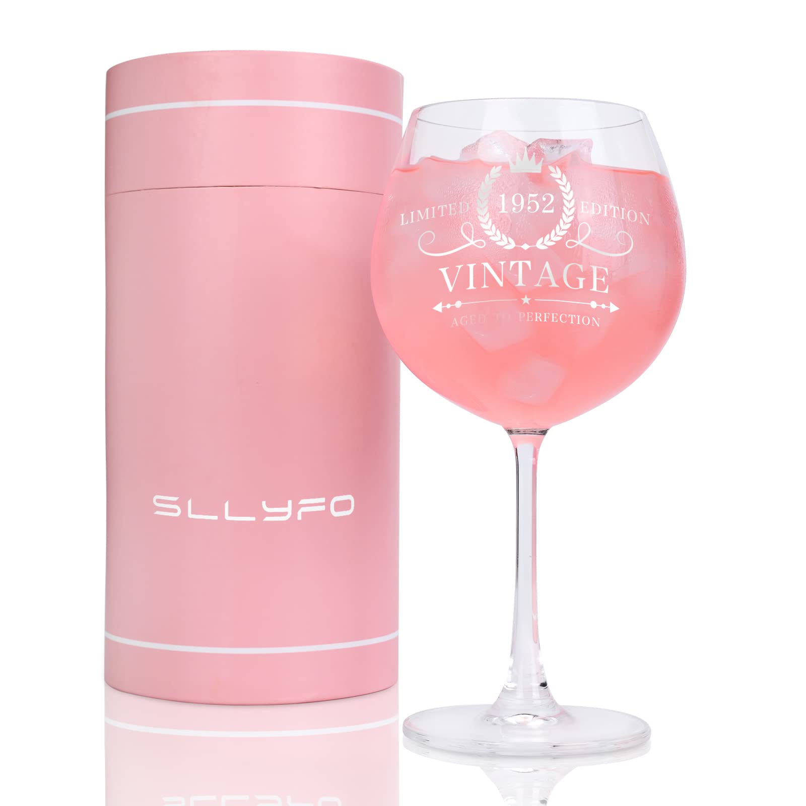 70th Birthday Gifts for Women - Vintage 1952 Printed 22 oz Stemmed Wine Glass - Funny 70th Birthday Gift Idea - Perfect for Birthday Parties, Retirement Celebrations & Milestone Anniversaries