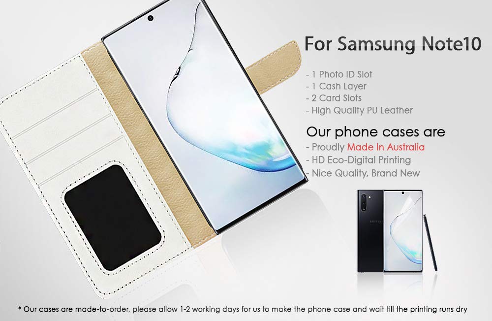 Samsung Galaxy Note 10 Wallet Case with Cartoon Cat Design for Daily Use