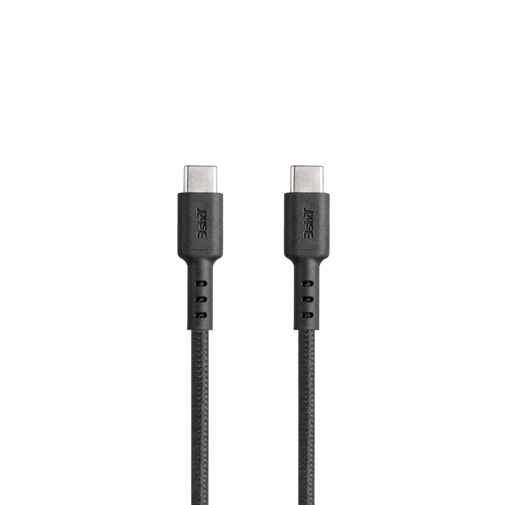 3sixT Tough USB C to USB C 5A Fast Charging Cable 1.2m (4ft) - High Speed Data Sync & Power Delivery for iPhone 15, MacBook, iPad Pro, Samsung Galaxy - Durable Nylon Braided Black Charger Cord for Home, Office & Travel