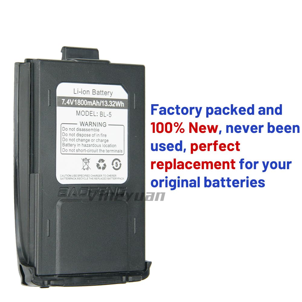 Replacement 7.4V 1800mAh Two Way Radio Battery for GT-3, GT-3TP, GT3, GT3TP, Mark-II, Mark-III - Compatible Walkie Talkie Battery for Outdoor Adventures, Construction Sites & Emergency Communication