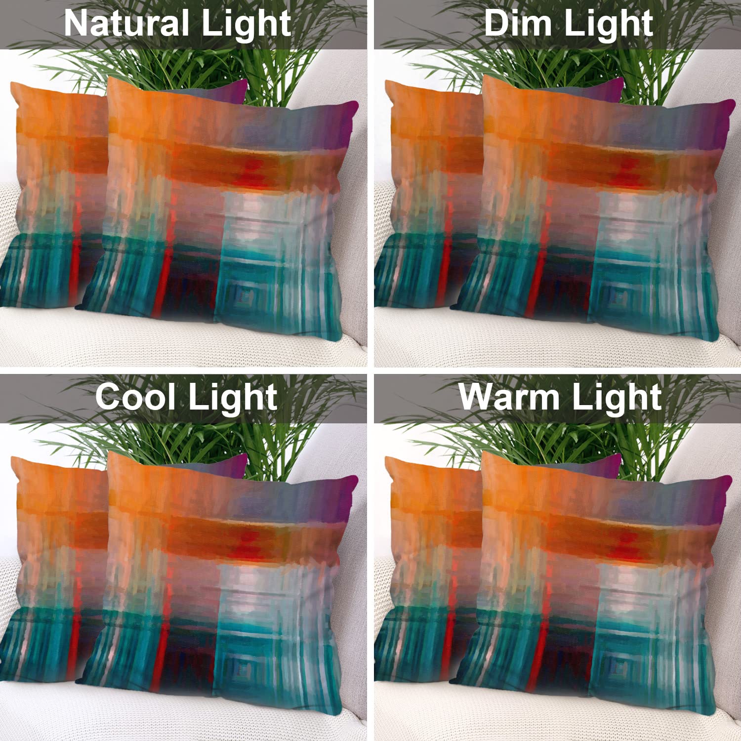 Batmerry 18x18 Inch Decorative Pillow Covers Set of 2 - Vibrant Abstract Oil Painting Design, Double Sided Square Throw Pillows for Sofa, Bed & Living Room Decor