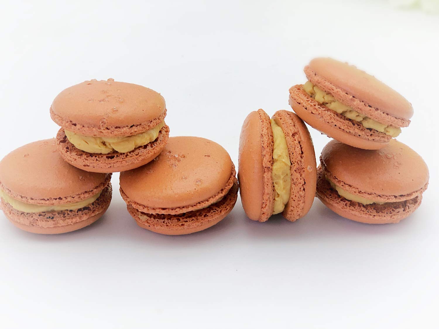 6 Pack Gluten Free French Salted Caramel Macarons - Delicious Gourmet Cookies for Parties, Gifts & Dessert Platters