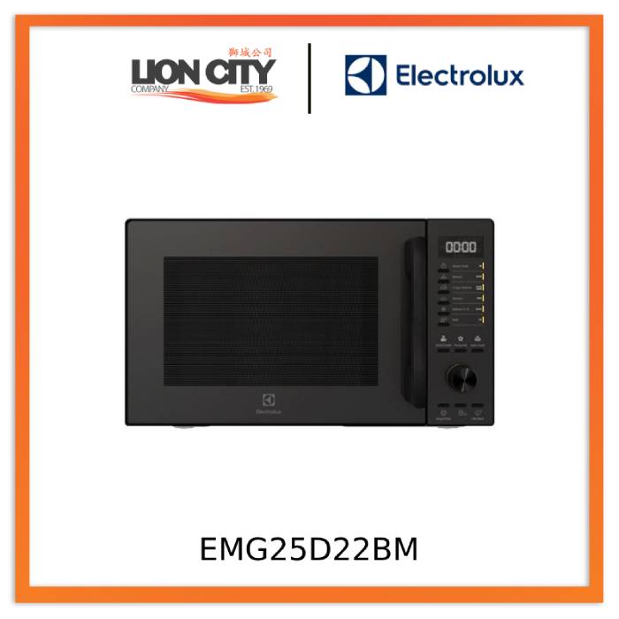Electrolux EMG25D22BM 25L Compact Microwave Oven - Fast Cooking & Reheating for Small Kitchens, Dorms, Offices & RVs