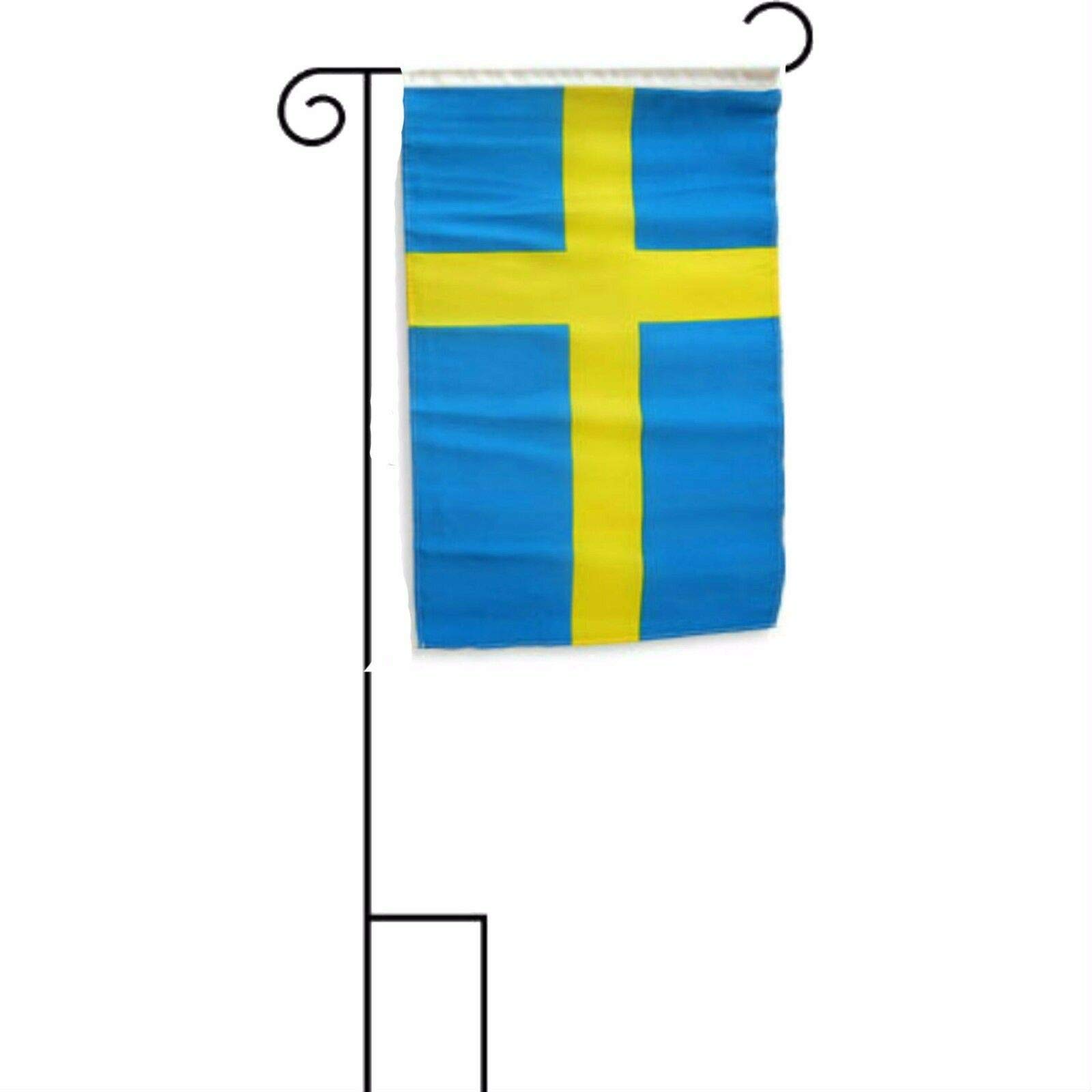 Sweden National Flag 12x18 Inches - PIÑATAS OLE Double Sided Outdoor Garden Flag with Sleeve & Stand - Perfect for Swedish Heritage Celebrations, International Events & Home Decor