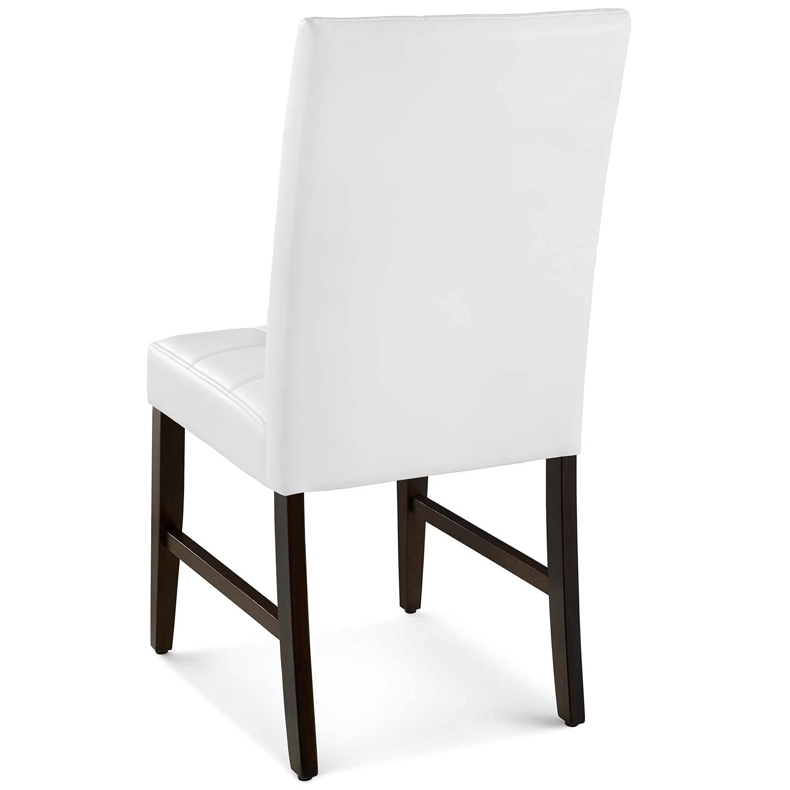 Tufted Side Dining Chairs Set of 2 - Faux Leather Upholstery with Wooden Legs - Modern White Cafe Bistro Chairs for Restaurant, Kitchen, Dining Room & Home Decor