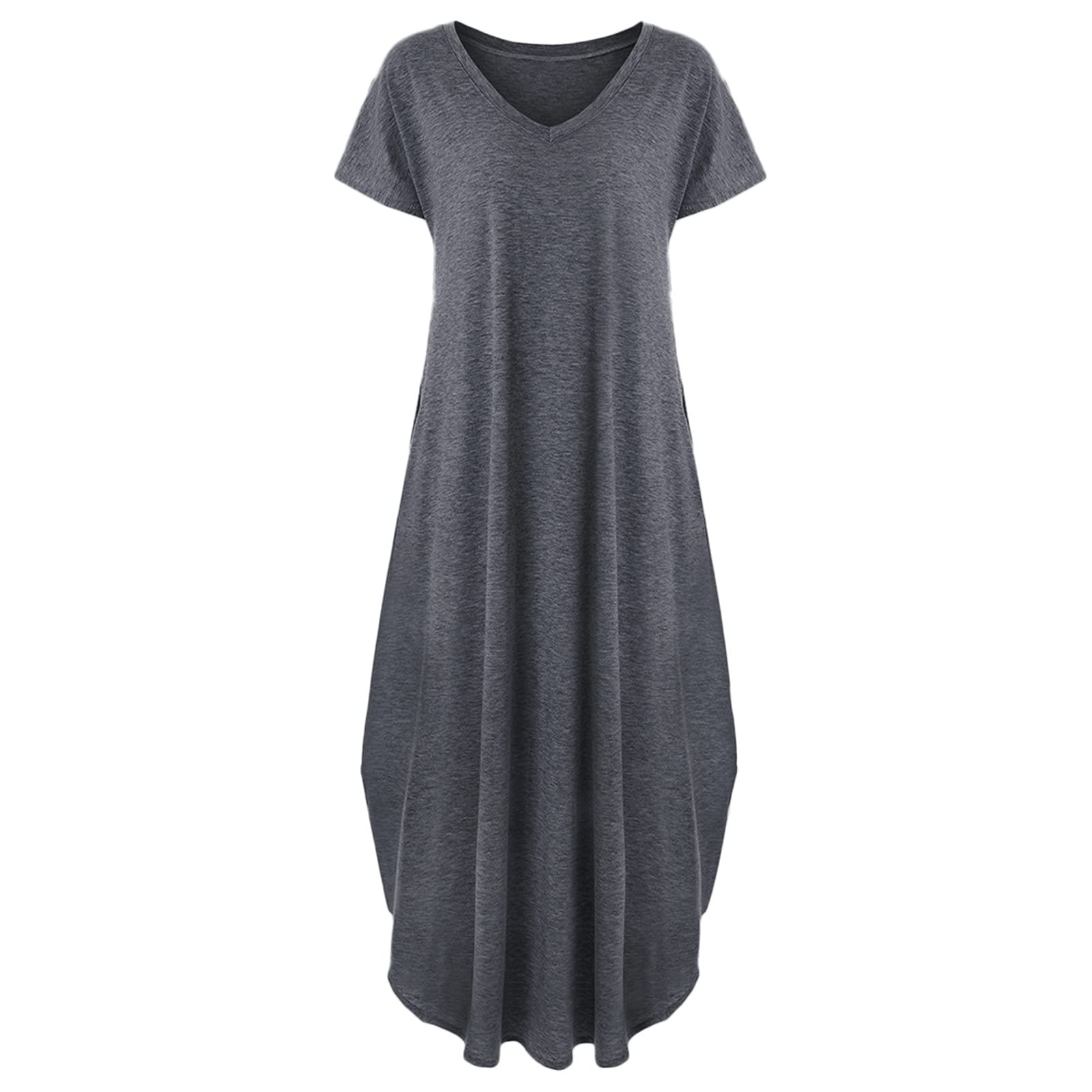 Bohemian Summer Maxi Dress for Women - Casual Flowy Beach Cocktail Dress in Solid Colors, Perfect for Spring & Summer Vacations, Beach Outings, and Outdoor Parties