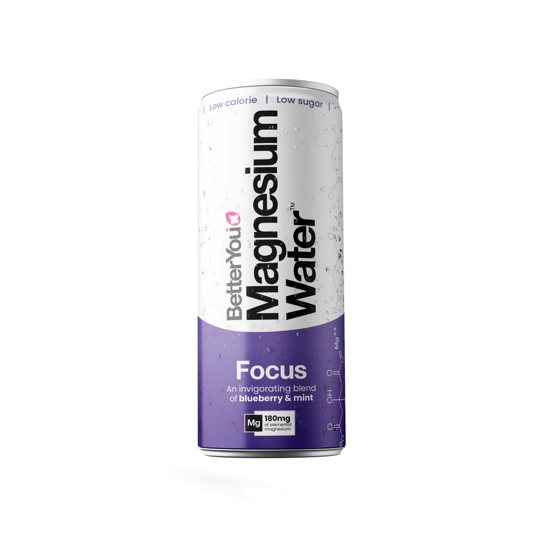 BetterYou Magnesium Water Focus - 12 Pack of 250ml Bottles | Natural Stress Relief & Mental Clarity Supplement | Perfect for Work, Study & Active Lifestyles