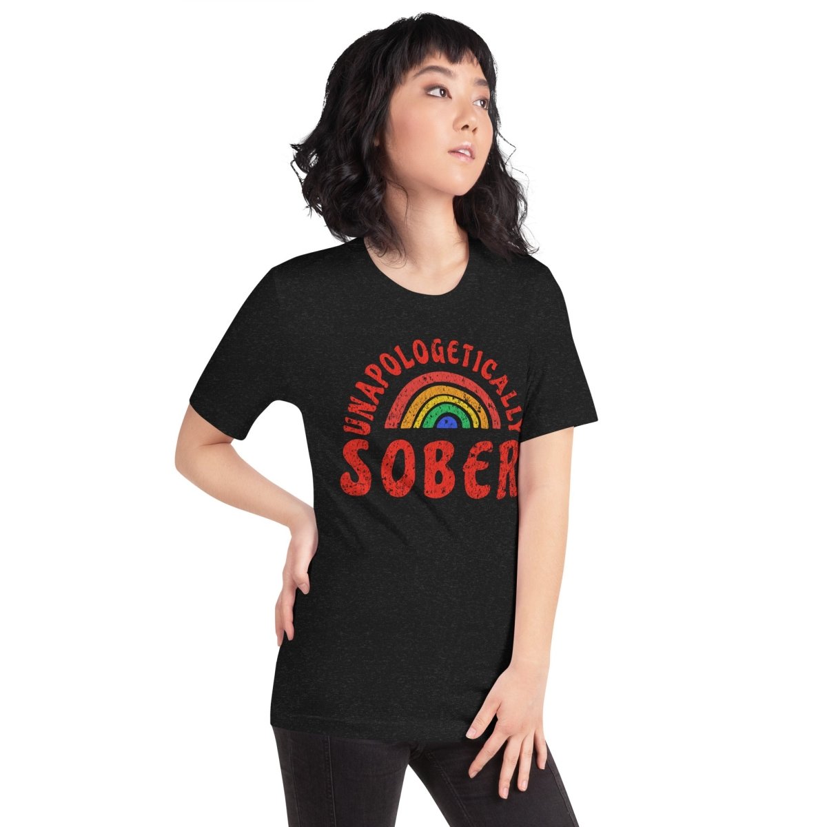 Unapologetically Sober Rainbow Pride Unisex T-Shirt - LGBTQ+ Ally Apparel for Pride Month, Sober Celebrations & Everyday Wear